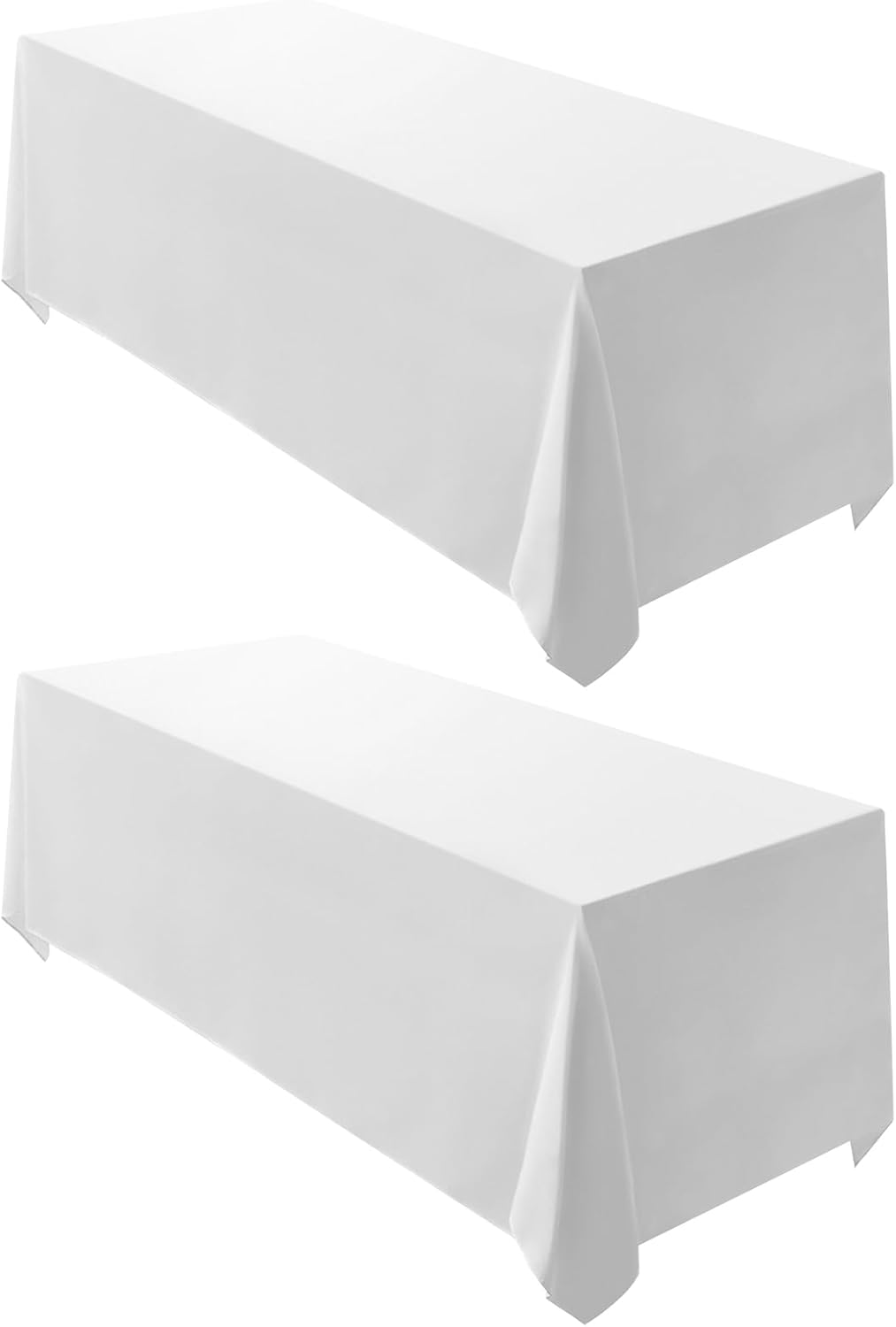 Surmente 2 Pack Black Tablecloth 90 x 132-inch Rectangular Polyester Table Cloth for Weddings, Banquets, or Restaurants