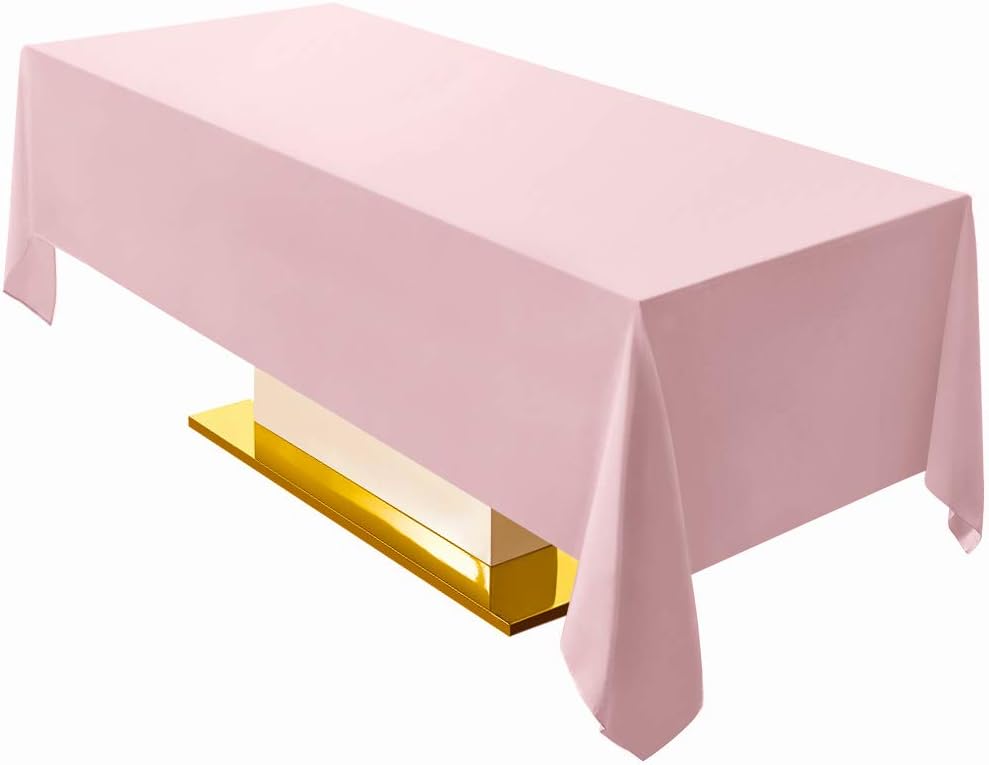Surmente 2 Pack Black Tablecloth 90 x 132-inch Rectangular Polyester Table Cloth for Weddings, Banquets, or Restaurants