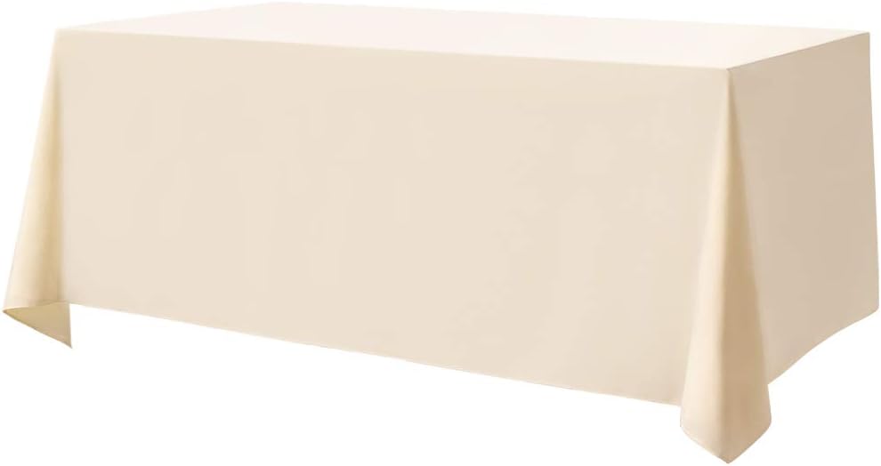 Surmente 2 Pack Black Tablecloth 90 x 132-inch Rectangular Polyester Table Cloth for Weddings, Banquets, or Restaurants