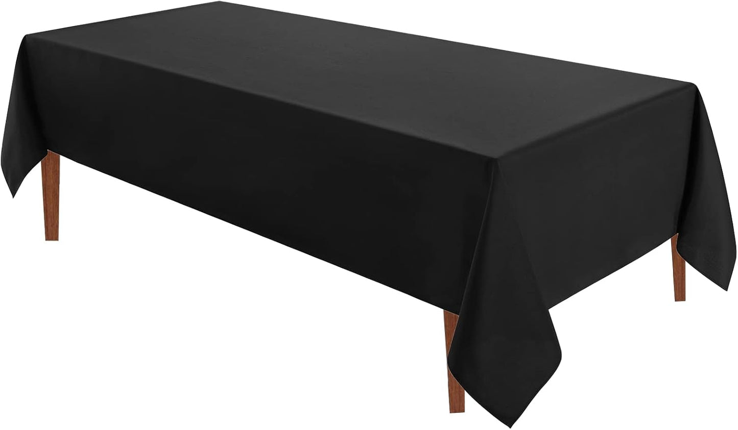 VidaFete Square Tablecloth 2 Pack 52 x 52 Inch Tablecloths Stain Wrinkle Resistant Polyester Dining Table Cover for Kitchen Dinning Party Wedding Rectangular Tabletop Buffet Decoration(Black)
