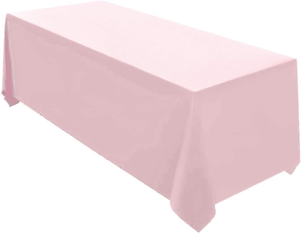 Surmente 2 Pack Black Tablecloth 90 x 132-inch Rectangular Polyester Table Cloth for Weddings, Banquets, or Restaurants