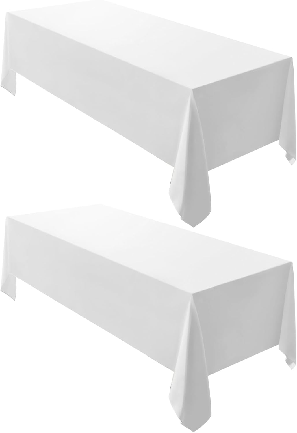 Surmente 2 Pack Black Tablecloth 90 x 132-inch Rectangular Polyester Table Cloth for Weddings, Banquets, or Restaurants
