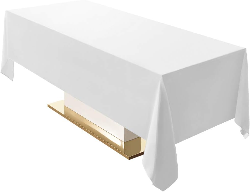 Surmente 2 Pack Black Tablecloth 90 x 132-inch Rectangular Polyester Table Cloth for Weddings, Banquets, or Restaurants