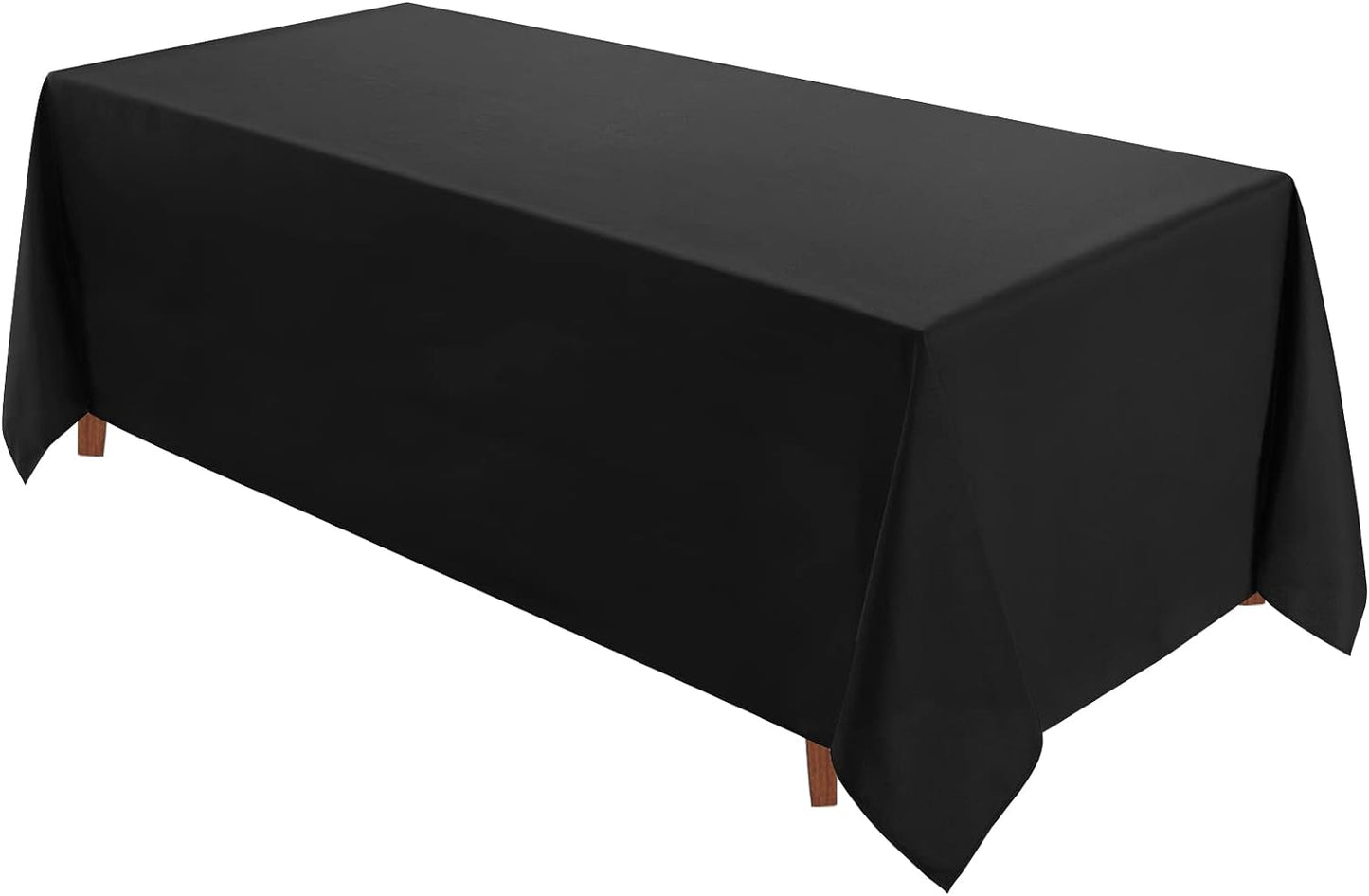 VidaFete Square Tablecloth 2 Pack 52 x 52 Inch Tablecloths Stain Wrinkle Resistant Polyester Dining Table Cover for Kitchen Dinning Party Wedding Rectangular Tabletop Buffet Decoration(Black)