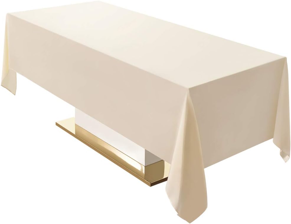 Surmente 2 Pack Black Tablecloth 90 x 132-inch Rectangular Polyester Table Cloth for Weddings, Banquets, or Restaurants