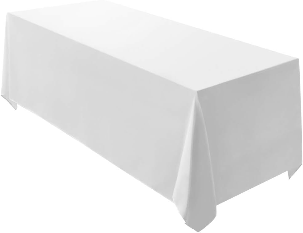 Surmente 2 Pack Black Tablecloth 90 x 132-inch Rectangular Polyester Table Cloth for Weddings, Banquets, or Restaurants
