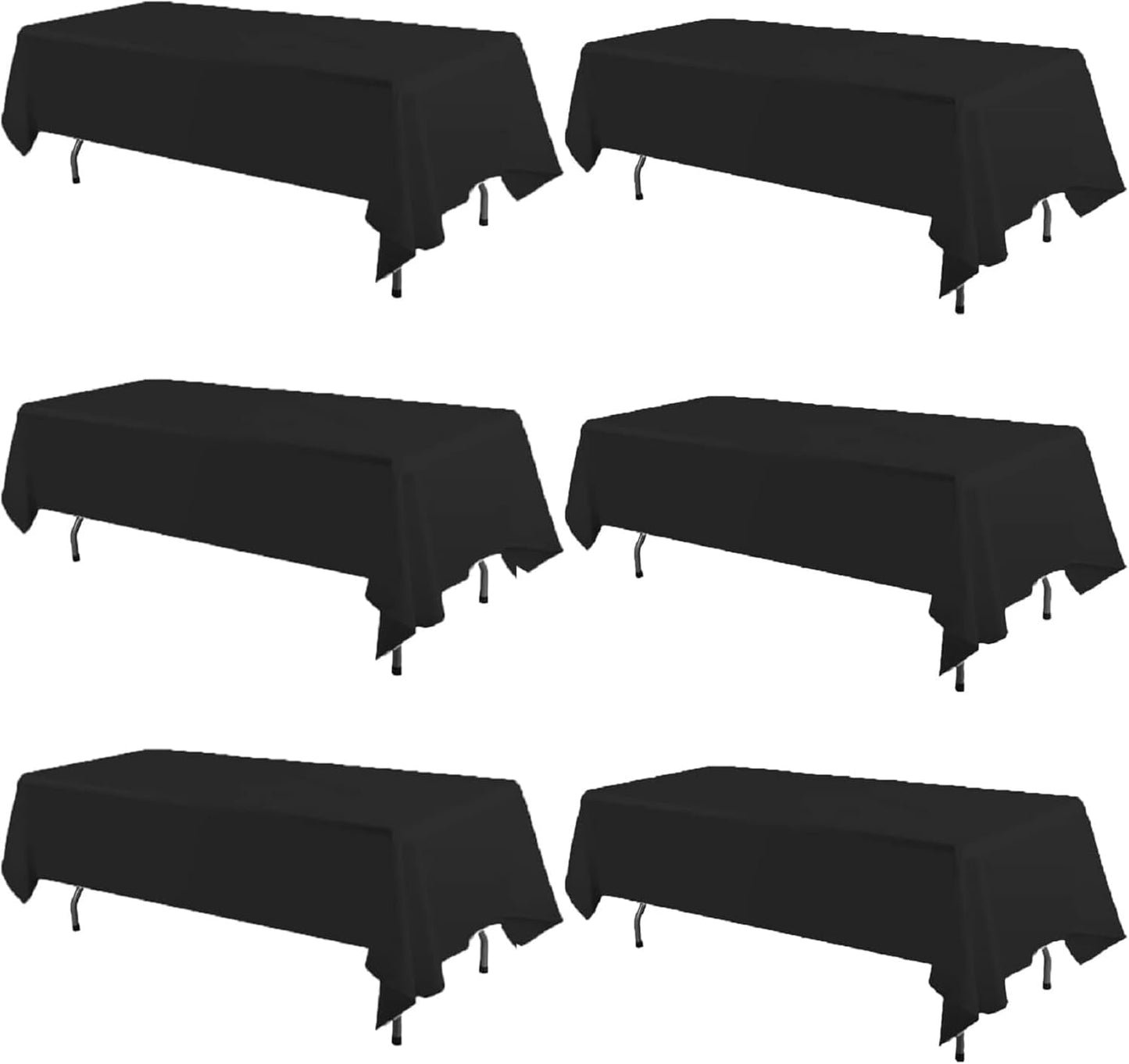 FINDYOU 10 Pack White Table Cloth Rectangle Table 60 x 102 Inch Tablecloths for 6 Foot Rectangle Tables. Stain and Winkle Resistant Polyester Washable White Tablecloths for Parties Wedding Dining