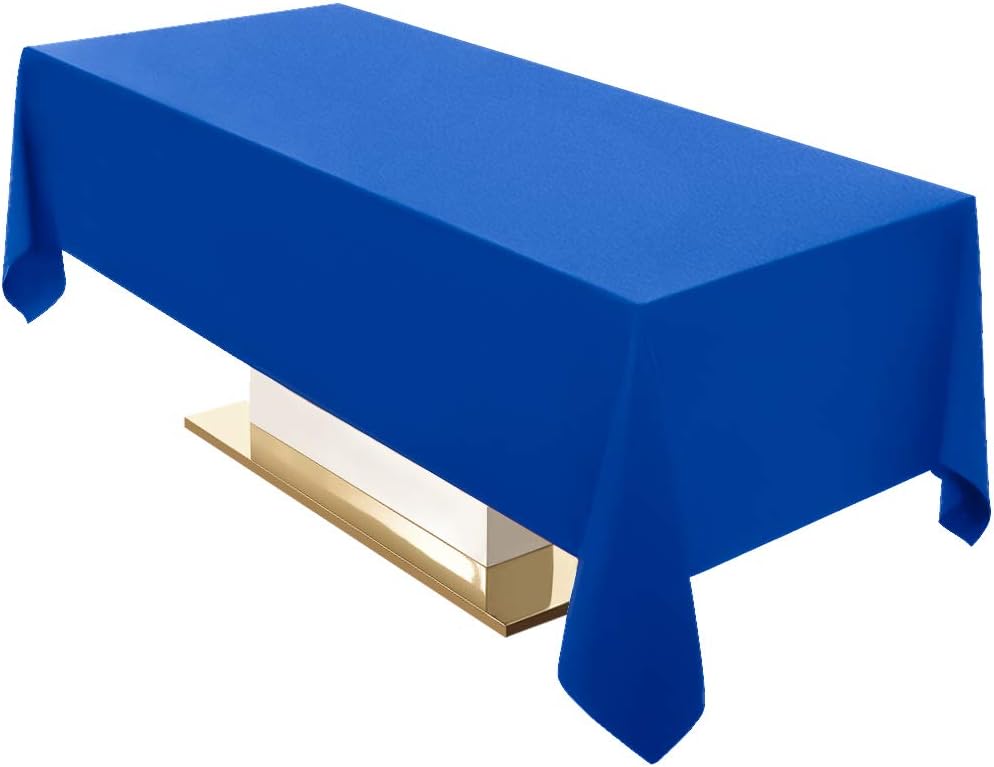 Surmente 2 Pack Black Tablecloth 90 x 132-inch Rectangular Polyester Table Cloth for Weddings, Banquets, or Restaurants
