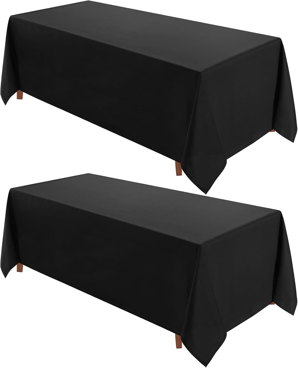 VidaFete Square Tablecloth 2 Pack 52 x 52 Inch Tablecloths Stain Wrinkle Resistant Polyester Dining Table Cover for Kitchen Dinning Party Wedding Rectangular Tabletop Buffet Decoration(Black)