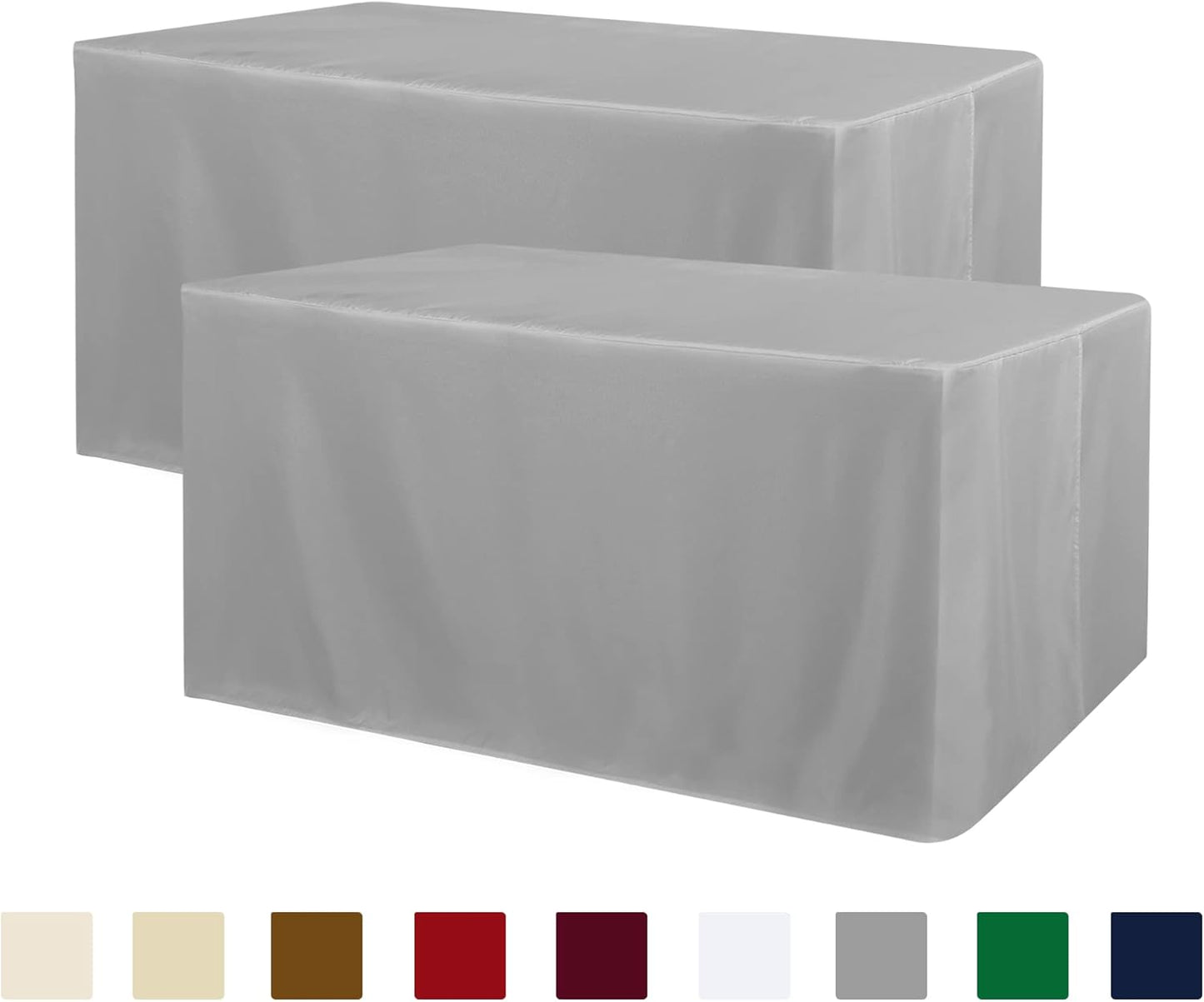 Obstal Black Tablecloth Fitted for 6ft Rectangle Table - Water Resistant Polyester Table Cover for Indoor/Outdoor Use, 72x30 inches