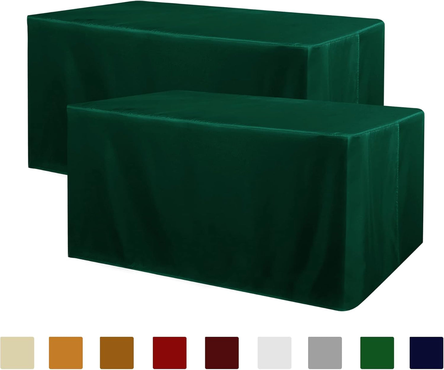 Obstal Black Tablecloth Fitted for 6ft Rectangle Table - Water Resistant Polyester Table Cover for Indoor/Outdoor Use, 72x30 inches