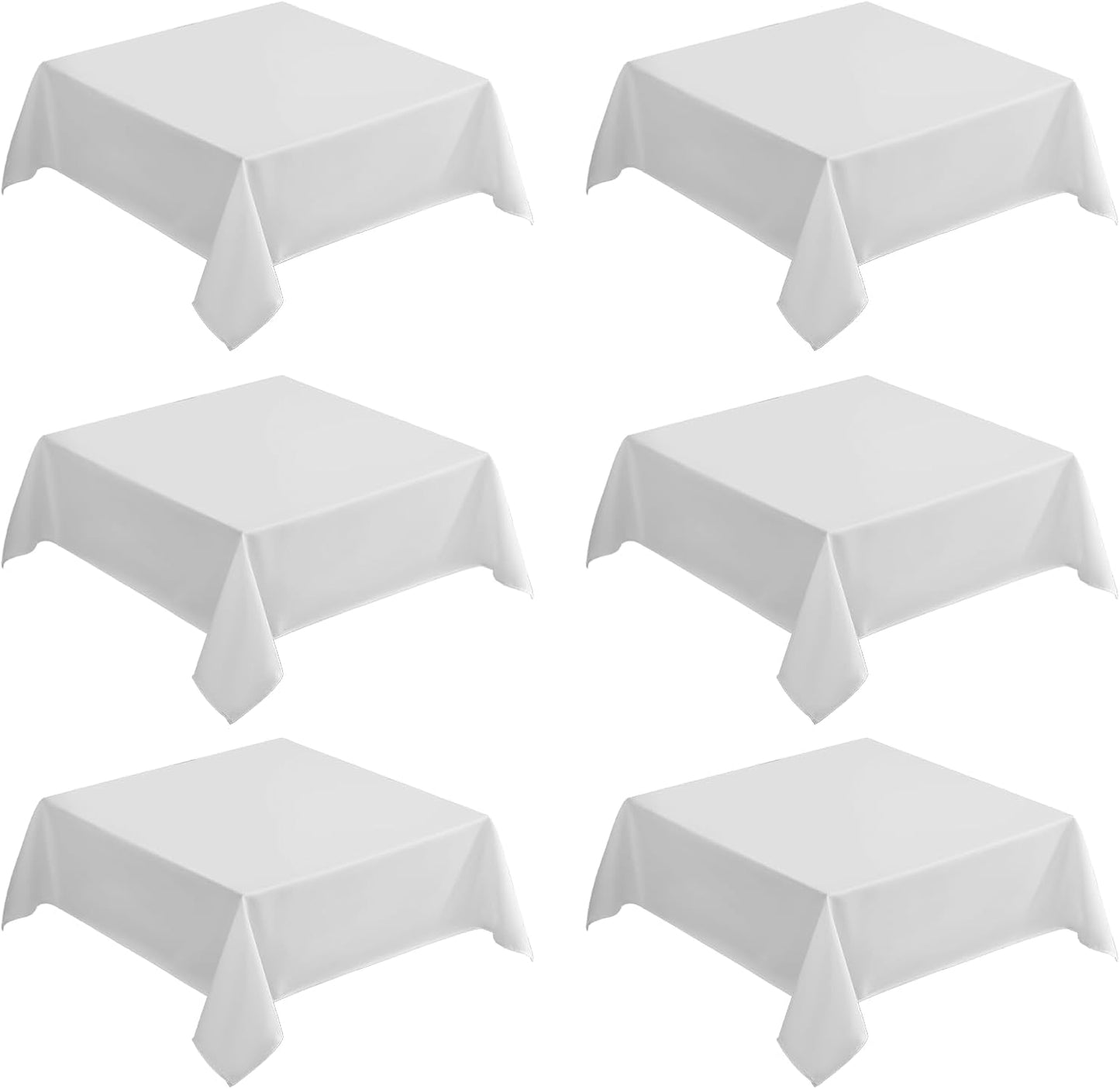 VidaFete Square Tablecloth 2 Pack 52 x 52 Inch Tablecloths Stain Wrinkle Resistant Polyester Dining Table Cover for Kitchen Dinning Party Wedding Rectangular Tabletop Buffet Decoration(Black)