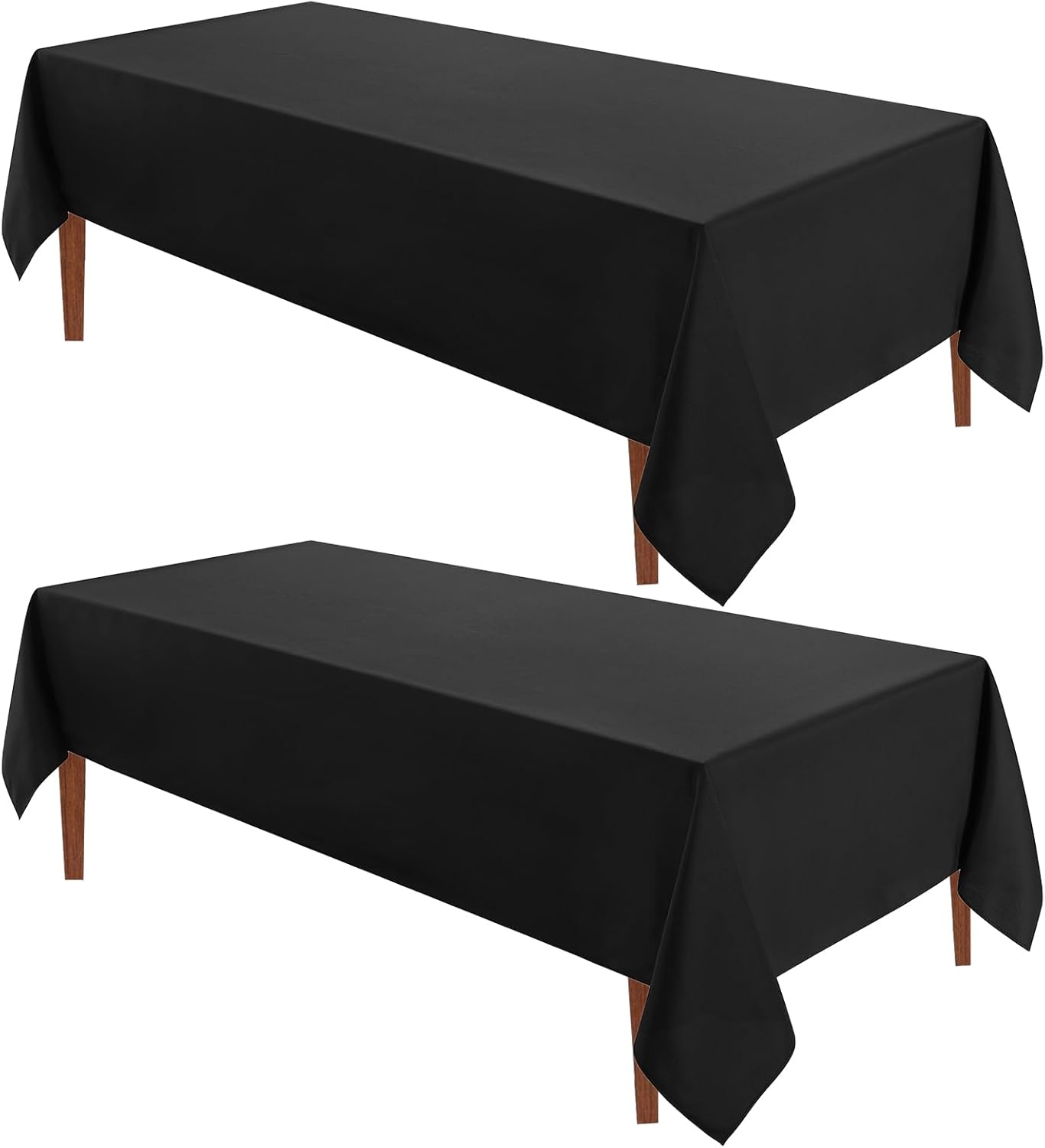 VidaFete Square Tablecloth 2 Pack 52 x 52 Inch Tablecloths Stain Wrinkle Resistant Polyester Dining Table Cover for Kitchen Dinning Party Wedding Rectangular Tabletop Buffet Decoration(Black)
