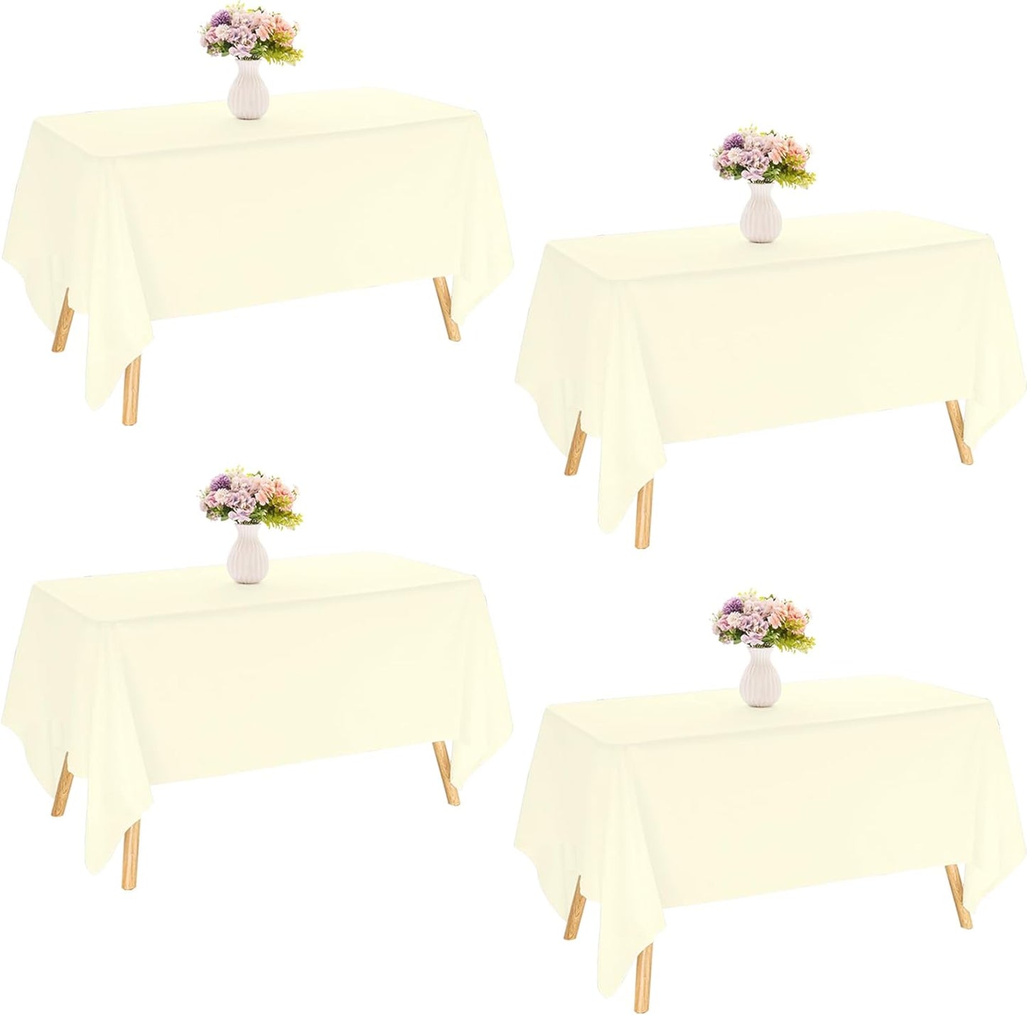 4 Pack Rectangle Tablecloth 60x102 Inch Pink Washable Polyester Table Cover for Wedding Dining Table Buffet Parties Banquet Decoration(Pink)