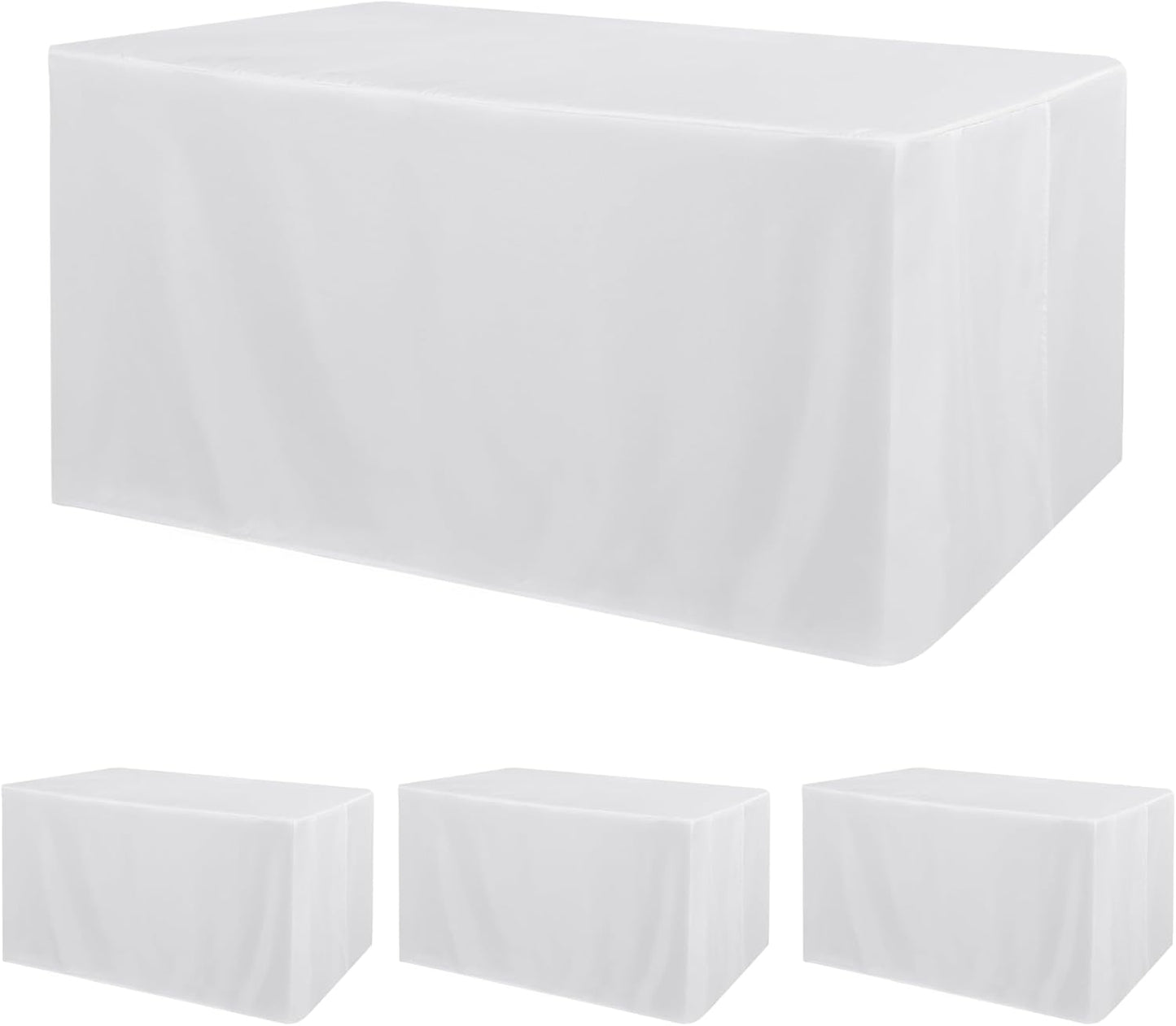Obstal Black Tablecloth Fitted for 6ft Rectangle Table - Water Resistant Polyester Table Cover for Indoor/Outdoor Use, 72x30 inches