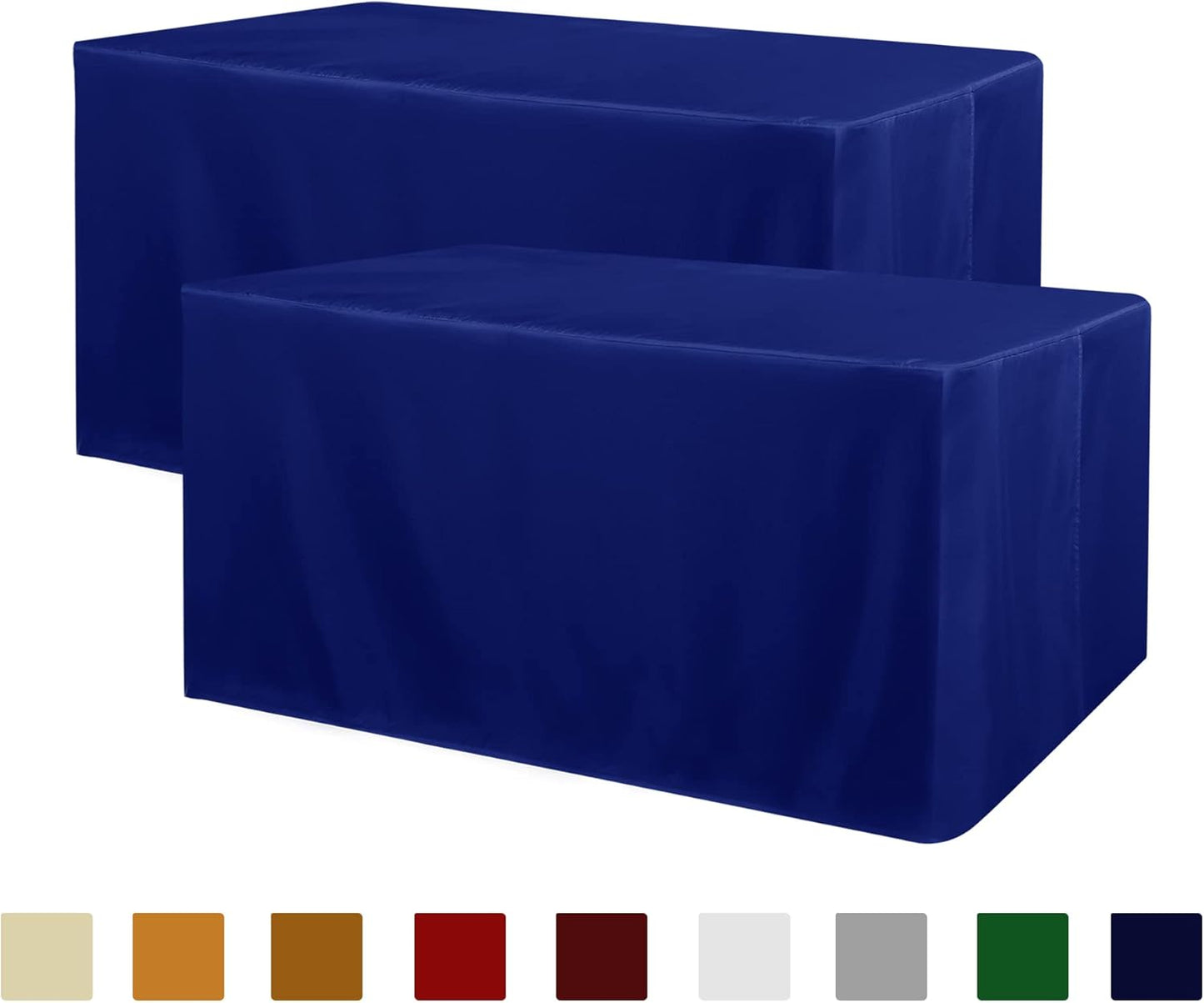 Obstal Black Tablecloth Fitted for 6ft Rectangle Table - Water Resistant Polyester Table Cover for Indoor/Outdoor Use, 72x30 inches