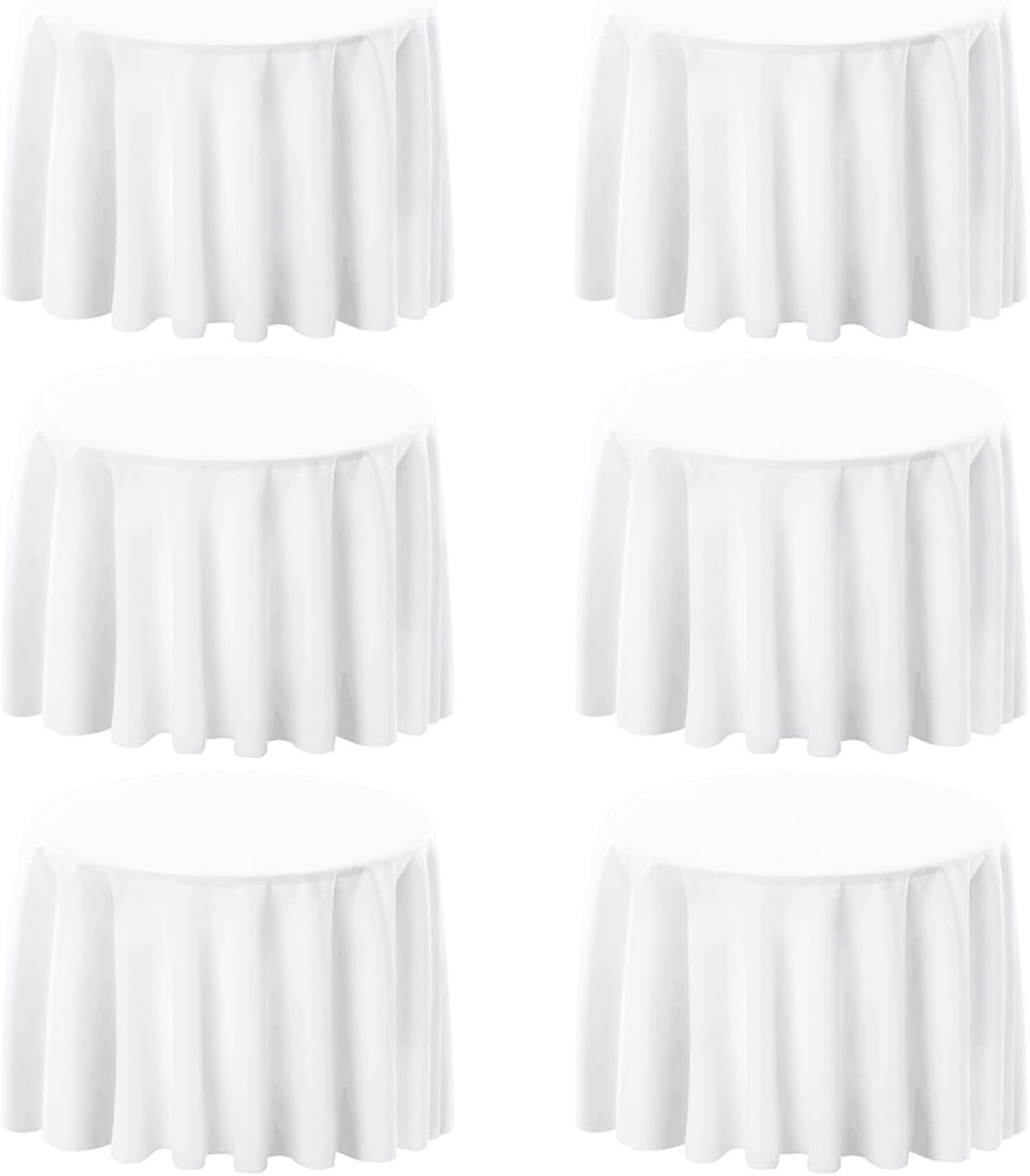 FINDYOU 10 Pack White Table Cloth Rectangle Table 60 x 102 Inch Tablecloths for 6 Foot Rectangle Tables. Stain and Winkle Resistant Polyester Washable White Tablecloths for Parties Wedding Dining