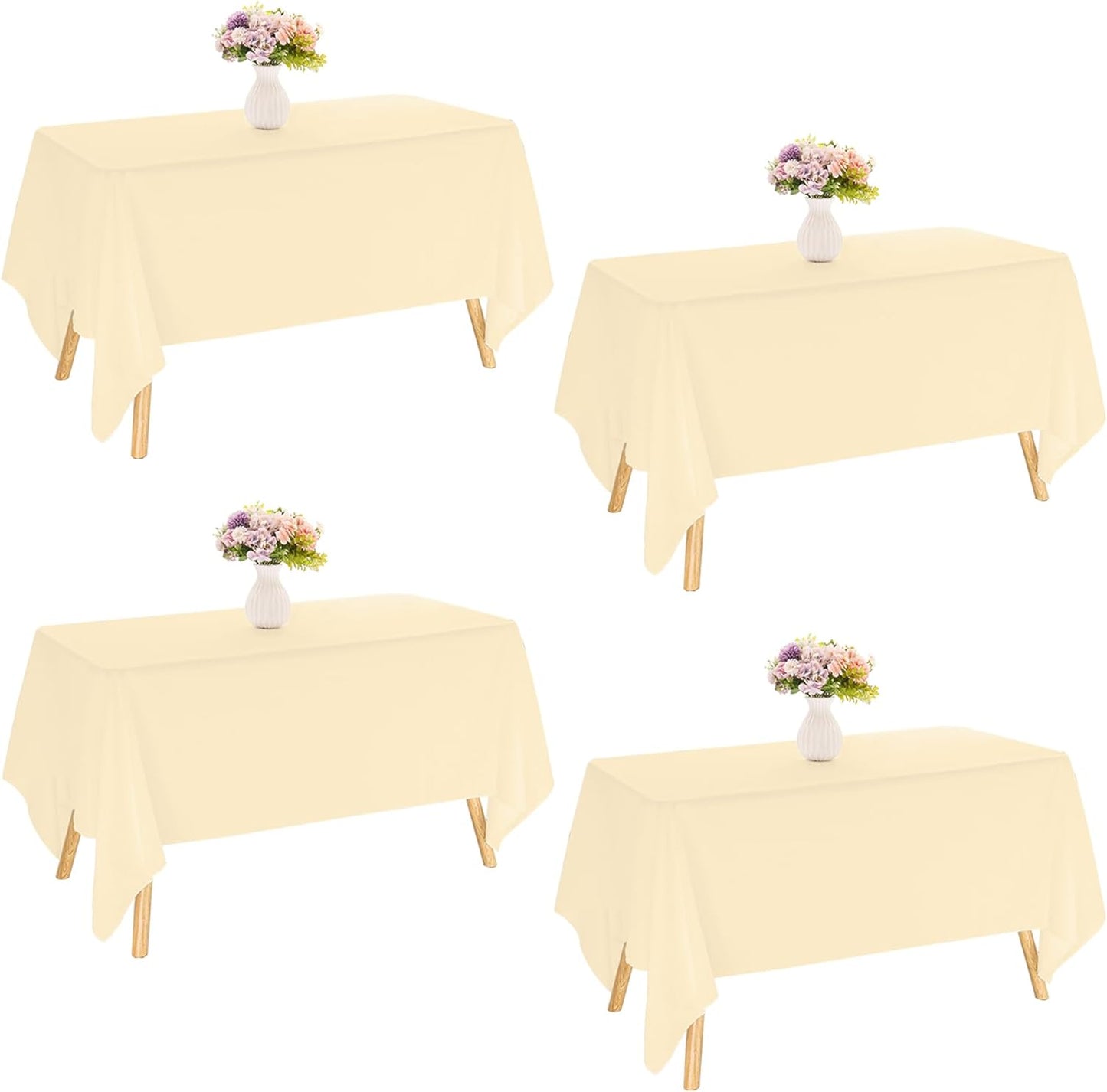 4 Pack Rectangle Tablecloth 60x102 Inch Pink Washable Polyester Table Cover for Wedding Dining Table Buffet Parties Banquet Decoration(Pink)