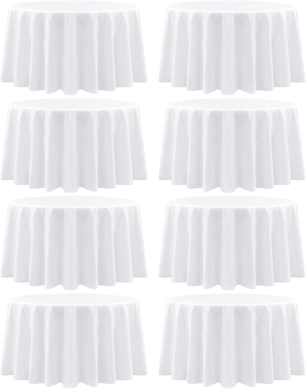 4 Packs Rectangle Tablecloth, 60 x 126 inch White Polyester Tablecloth for 8 Ft Rectangle Tables Fabric Table Cloth Stain and Wrinkle Resistant Washable Table Cover for Dining Table,Birthday,Party