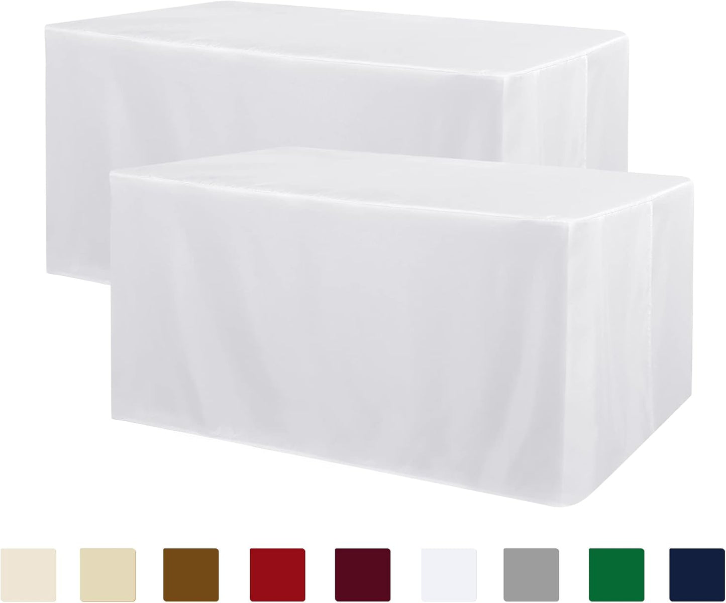 Obstal Black Tablecloth Fitted for 6ft Rectangle Table - Water Resistant Polyester Table Cover for Indoor/Outdoor Use, 72x30 inches