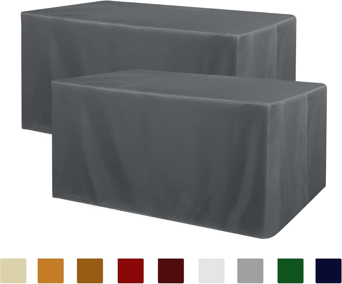 Obstal Black Tablecloth Fitted for 6ft Rectangle Table - Water Resistant Polyester Table Cover for Indoor/Outdoor Use, 72x30 inches