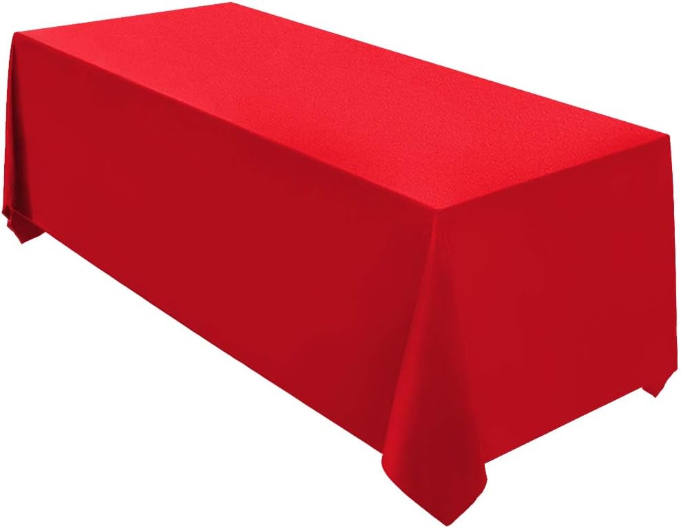 Surmente 2 Pack Black Tablecloth 90 x 132-inch Rectangular Polyester Table Cloth for Weddings, Banquets, or Restaurants