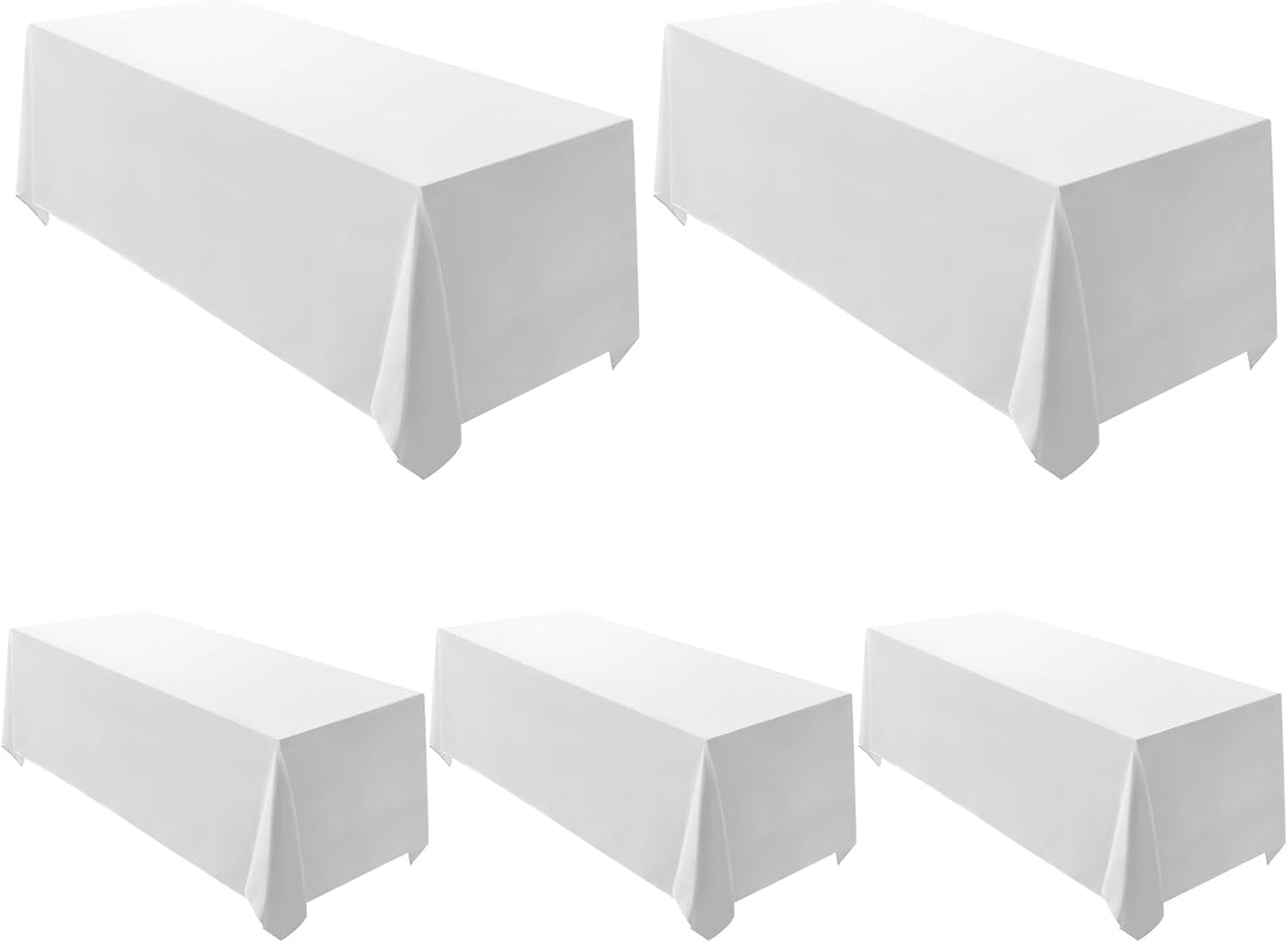 Surmente 2 Pack Black Tablecloth 90 x 132-inch Rectangular Polyester Table Cloth for Weddings, Banquets, or Restaurants