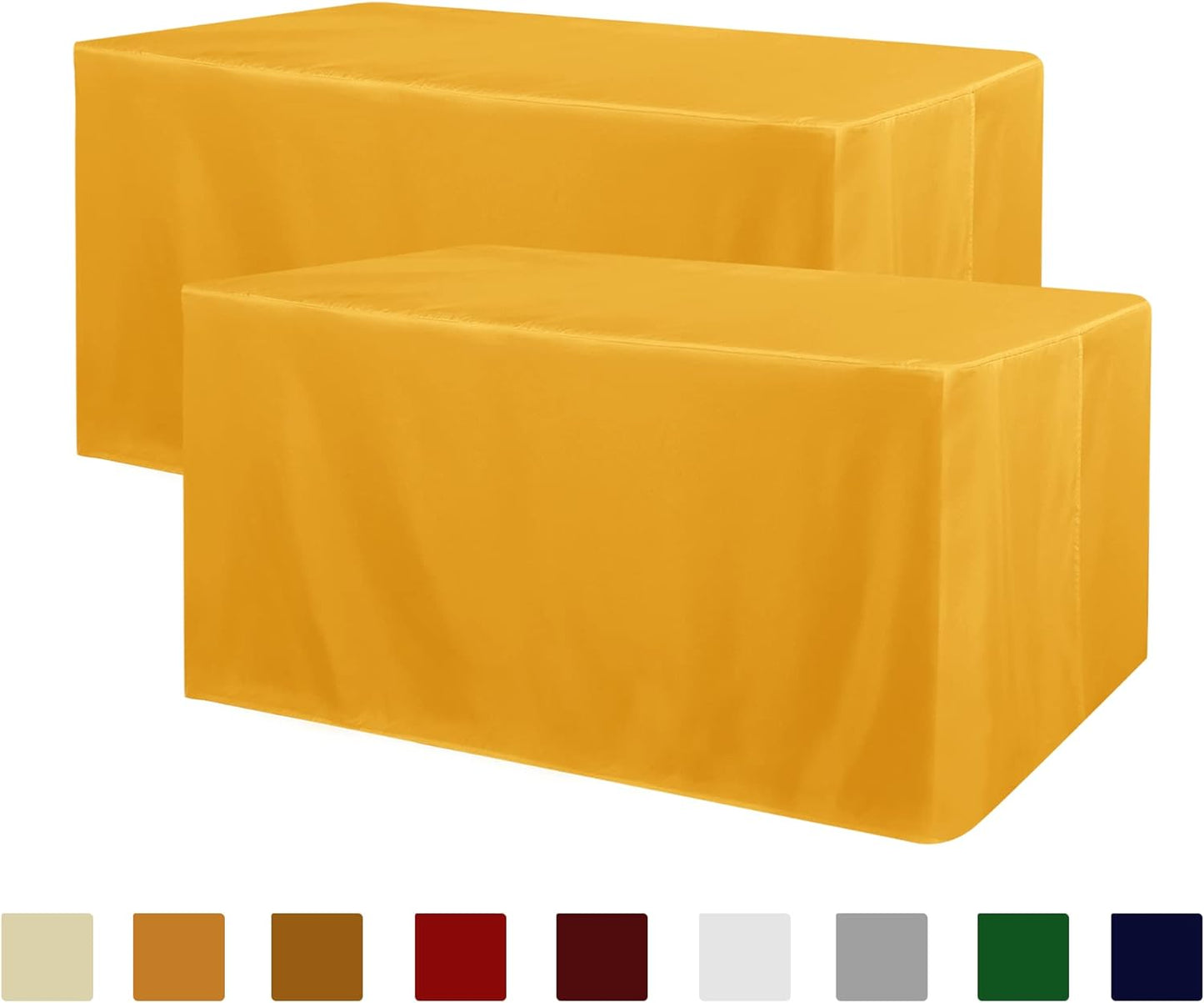 Obstal Black Tablecloth Fitted for 6ft Rectangle Table - Water Resistant Polyester Table Cover for Indoor/Outdoor Use, 72x30 inches
