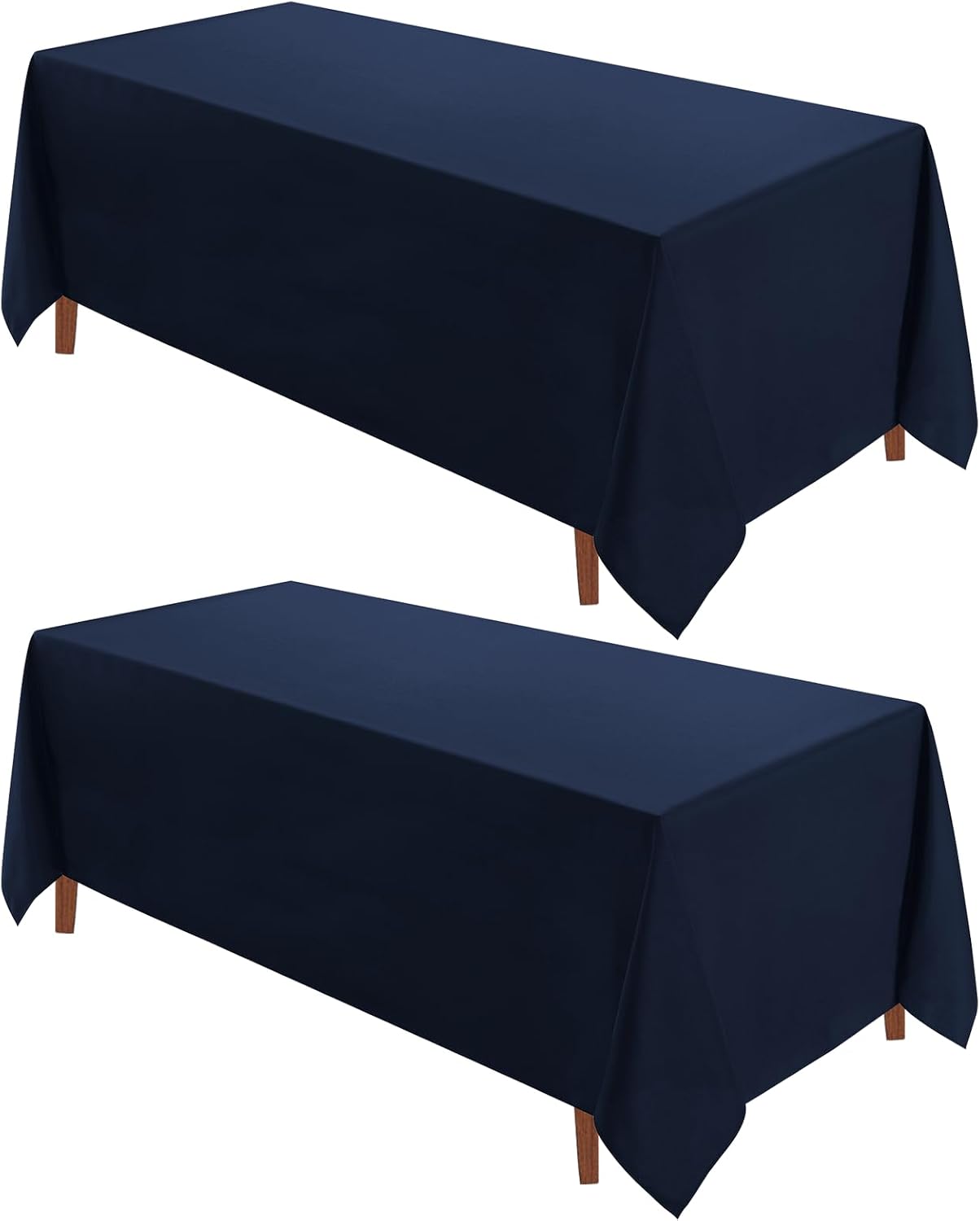 VidaFete Square Tablecloth 2 Pack 52 x 52 Inch Tablecloths Stain Wrinkle Resistant Polyester Dining Table Cover for Kitchen Dinning Party Wedding Rectangular Tabletop Buffet Decoration(Black)