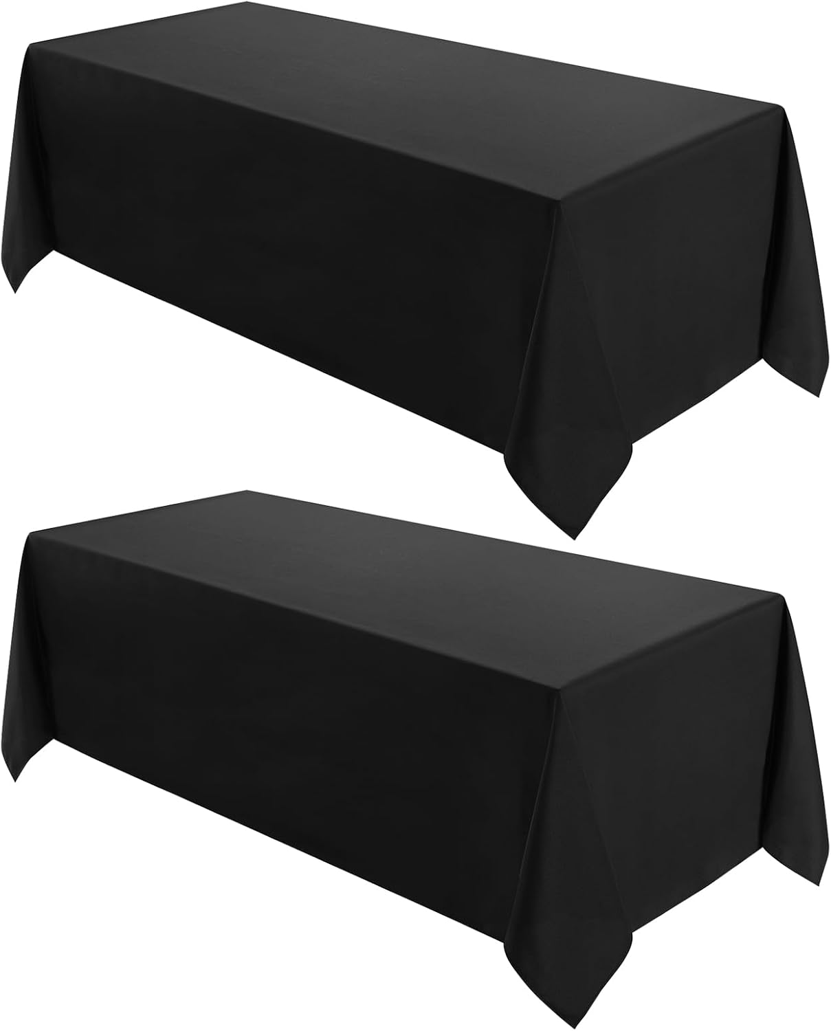 VidaFete Square Tablecloth 2 Pack 52 x 52 Inch Tablecloths Stain Wrinkle Resistant Polyester Dining Table Cover for Kitchen Dinning Party Wedding Rectangular Tabletop Buffet Decoration(Black)