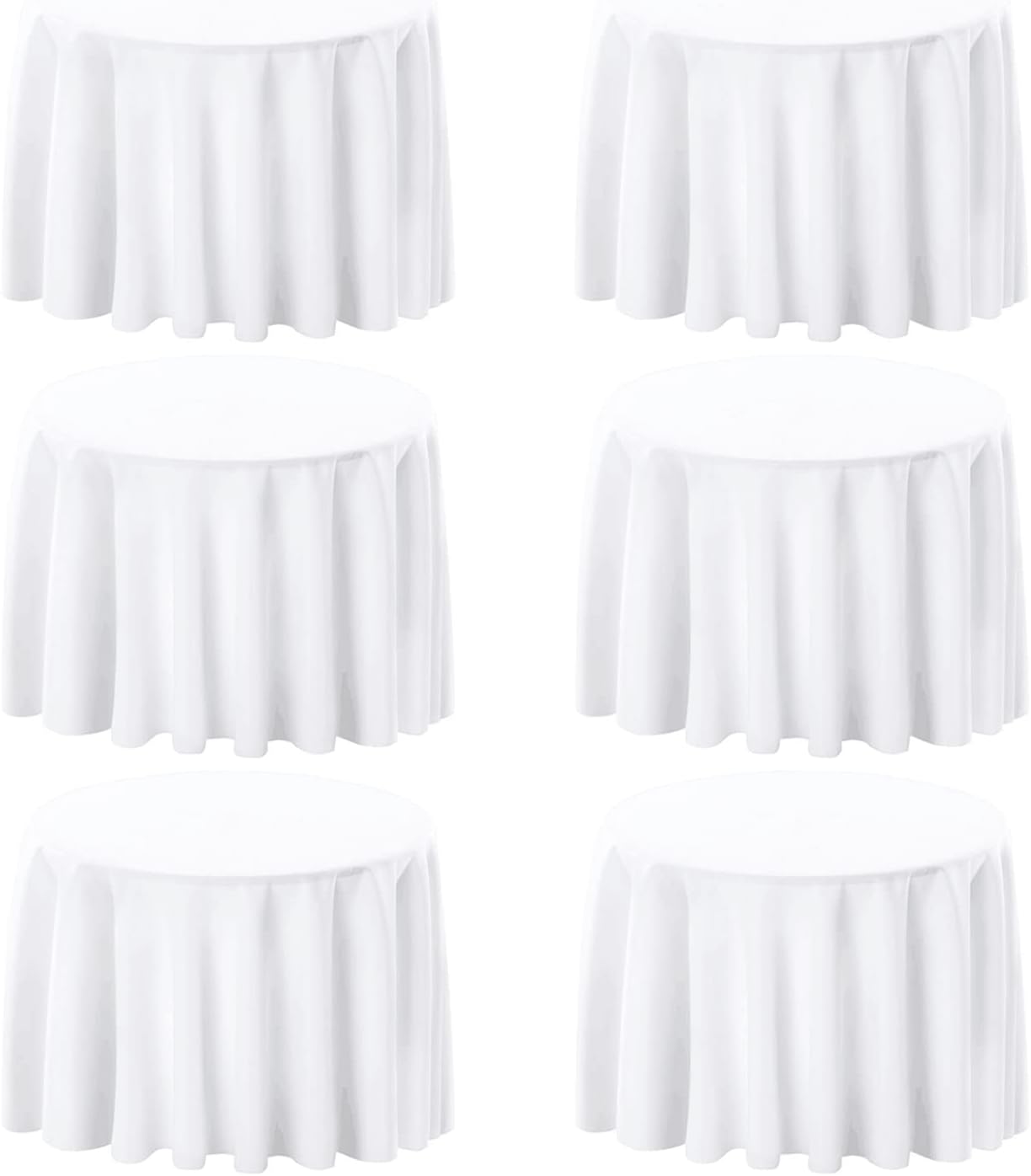 FINDYOU 10 Pack White Table Cloth Rectangle Table 60 x 102 Inch Tablecloths for 6 Foot Rectangle Tables. Stain and Winkle Resistant Polyester Washable White Tablecloths for Parties Wedding Dining