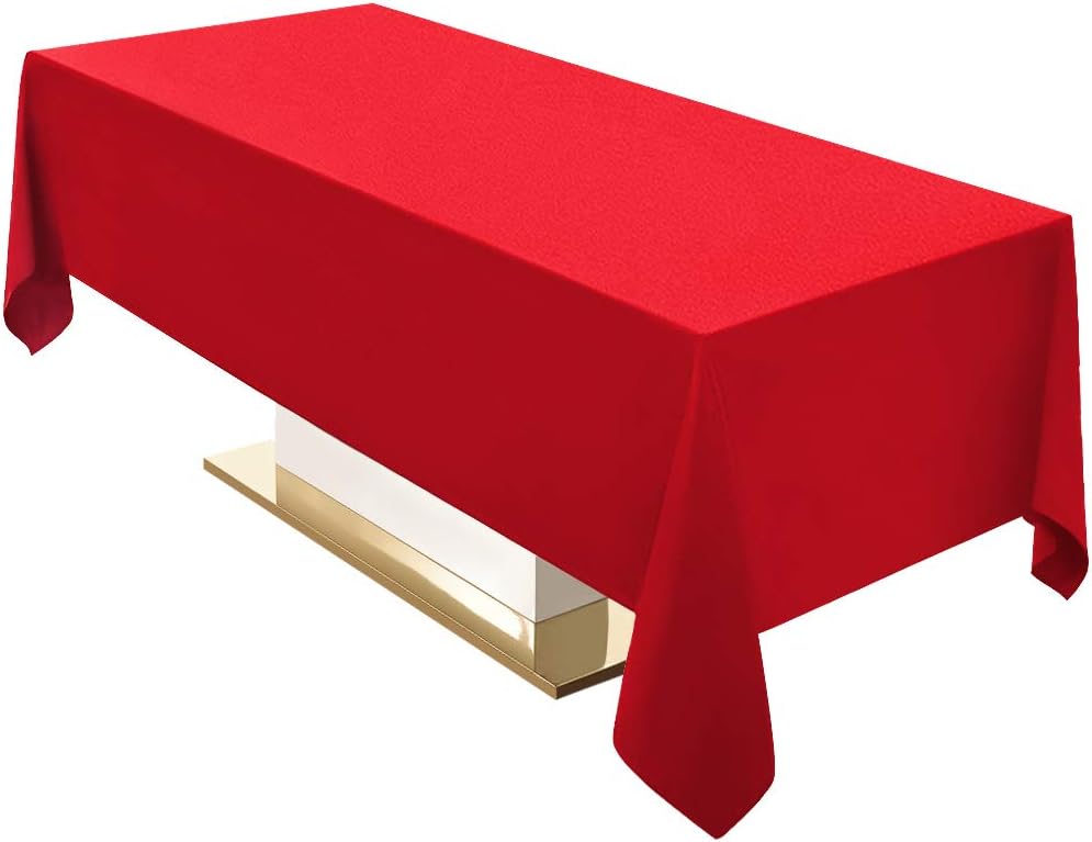 Surmente 2 Pack Black Tablecloth 90 x 132-inch Rectangular Polyester Table Cloth for Weddings, Banquets, or Restaurants