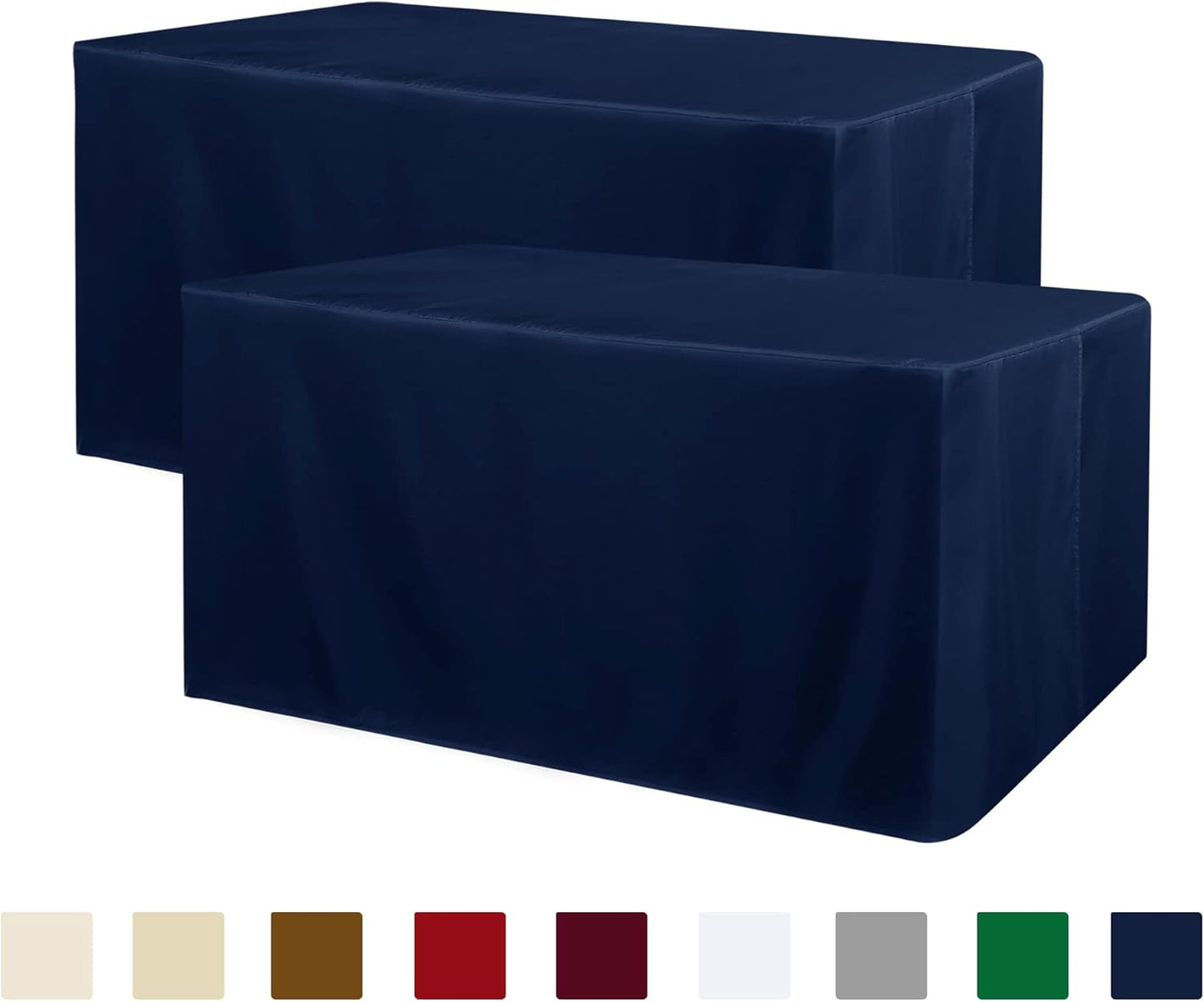 Obstal Black Tablecloth Fitted for 6ft Rectangle Table - Water Resistant Polyester Table Cover for Indoor/Outdoor Use, 72x30 inches