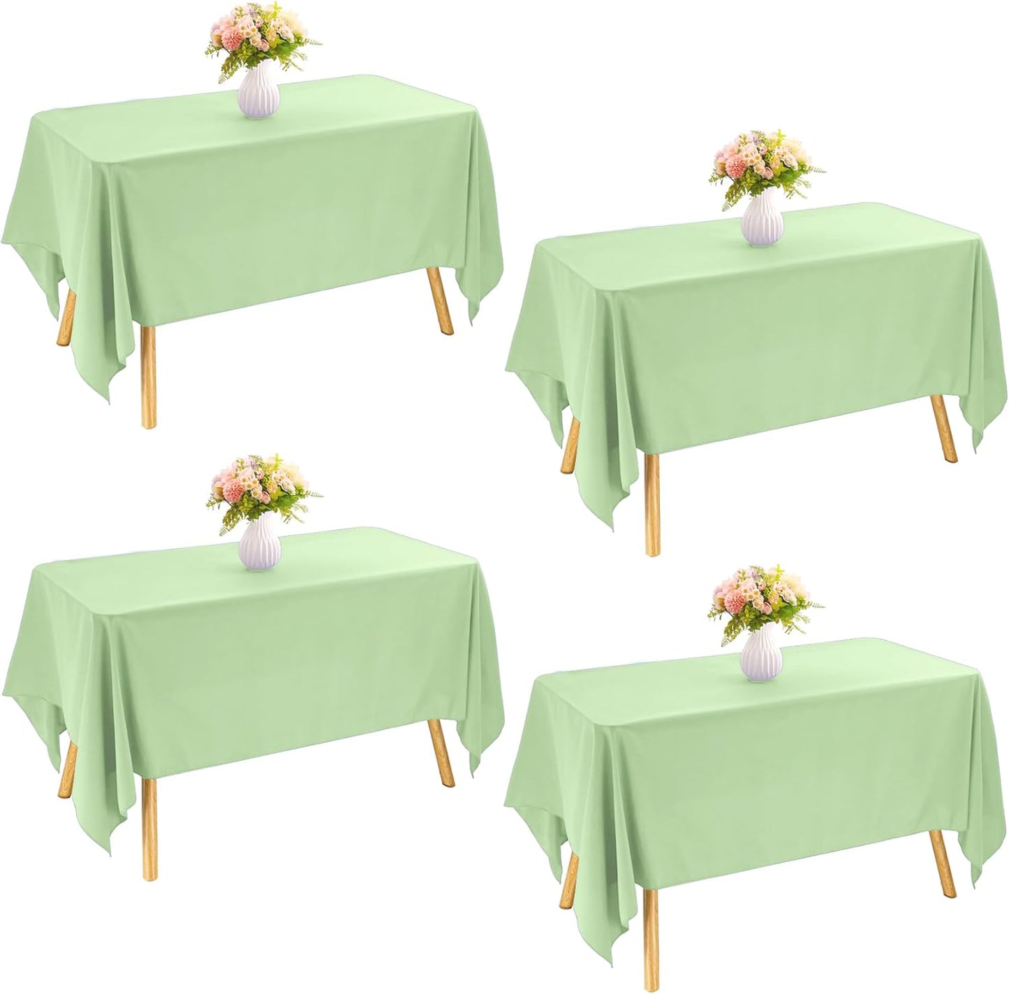 4 Pack Rectangle Tablecloth 60x102 Inch Pink Washable Polyester Table Cover for Wedding Dining Table Buffet Parties Banquet Decoration(Pink)
