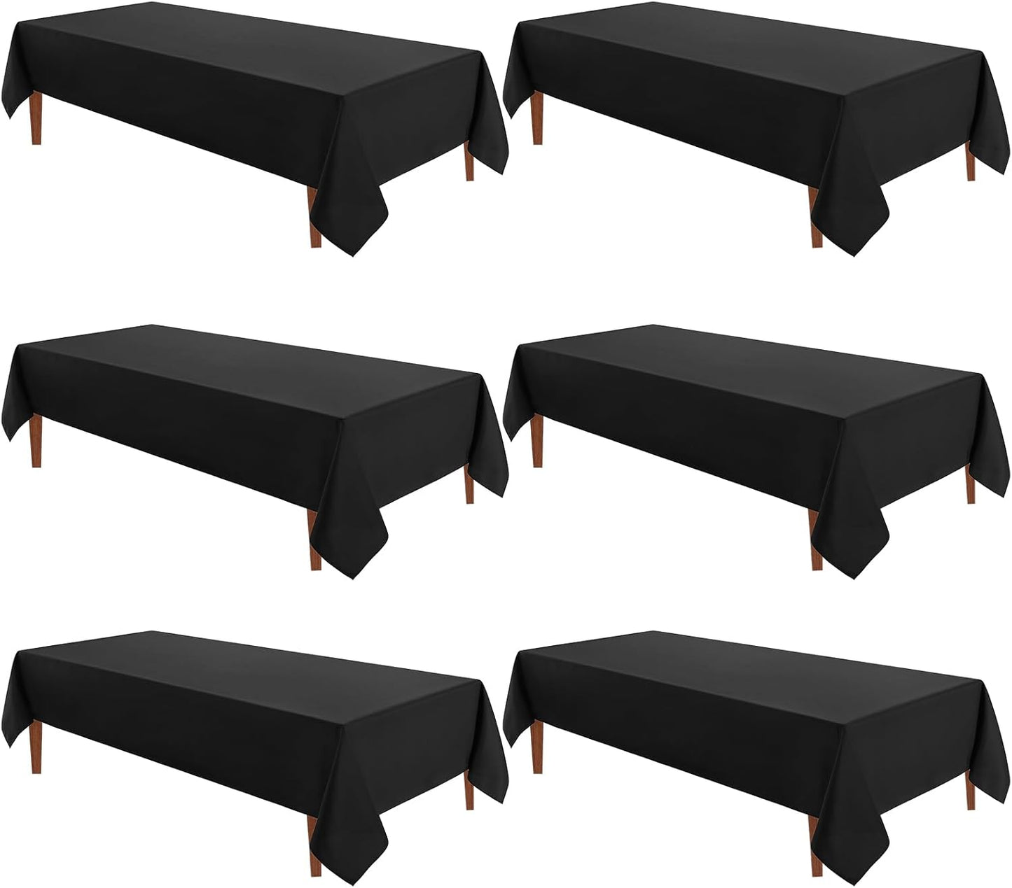 VidaFete Square Tablecloth 2 Pack 52 x 52 Inch Tablecloths Stain Wrinkle Resistant Polyester Dining Table Cover for Kitchen Dinning Party Wedding Rectangular Tabletop Buffet Decoration(Black)