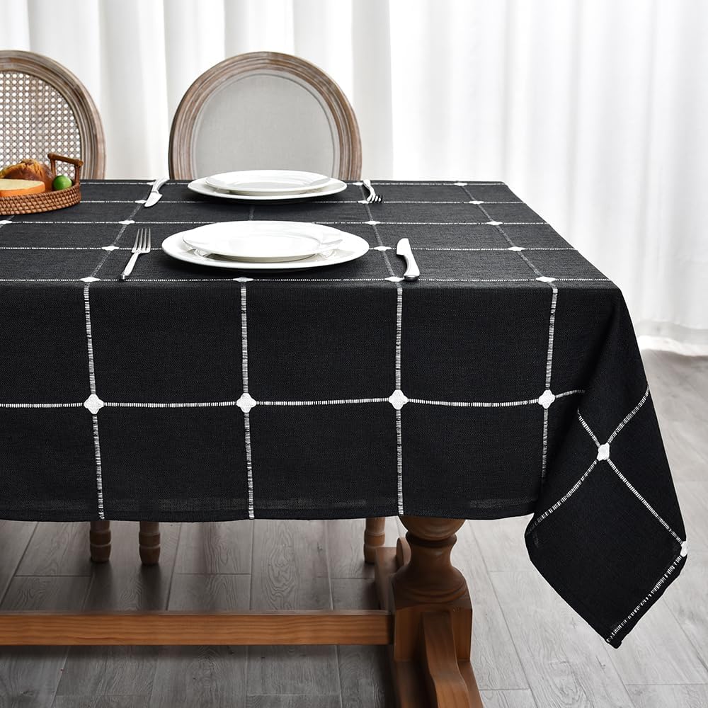 Zobesta Sage Green Tablecloth 53 x 86 Inch Cotton Green Table Cloth Rectangle Table, Farmhouse Soft Boho Tablecloths Rectangular for Kitchen, Party, Wedding, Picnic, Outdoor Tablecloth
