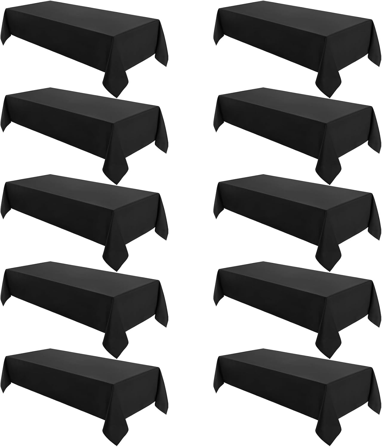 VidaFete Square Tablecloth 2 Pack 52 x 52 Inch Tablecloths Stain Wrinkle Resistant Polyester Dining Table Cover for Kitchen Dinning Party Wedding Rectangular Tabletop Buffet Decoration(Black)