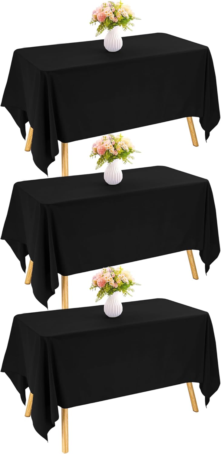 4 Pack Rectangle Tablecloth 60x102 Inch Pink Washable Polyester Table Cover for Wedding Dining Table Buffet Parties Banquet Decoration(Pink)
