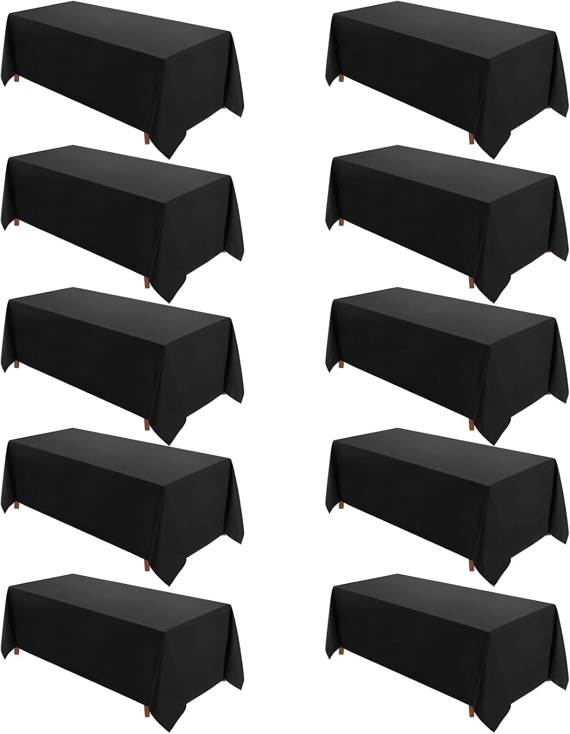 VidaFete Square Tablecloth 2 Pack 52 x 52 Inch Tablecloths Stain Wrinkle Resistant Polyester Dining Table Cover for Kitchen Dinning Party Wedding Rectangular Tabletop Buffet Decoration(Black)