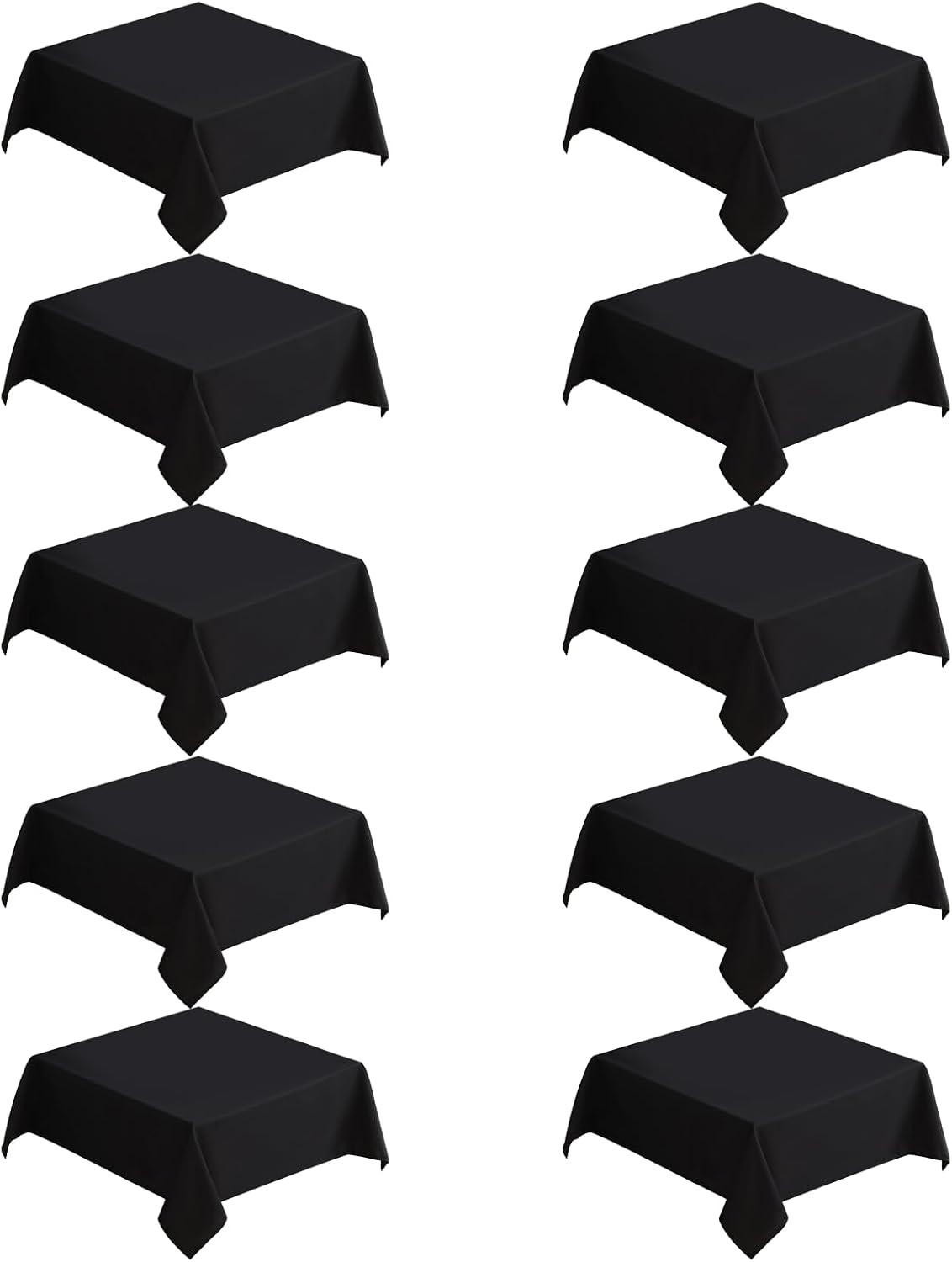 VidaFete Square Tablecloth 2 Pack 52 x 52 Inch Tablecloths Stain Wrinkle Resistant Polyester Dining Table Cover for Kitchen Dinning Party Wedding Rectangular Tabletop Buffet Decoration(Black)