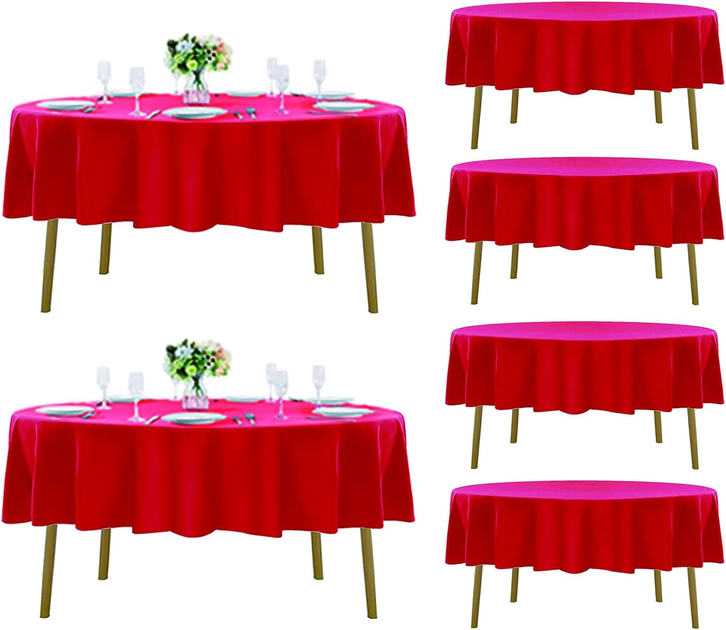 Fokitut 6 Pack Rectangle Tablecloth, 60x120 Inch, Stain Resistant and Wrinkle Polyester Table Cloth, Fabric Table Cover for Kitchen Dining, Wedding, Party, Holiday Dinner-White