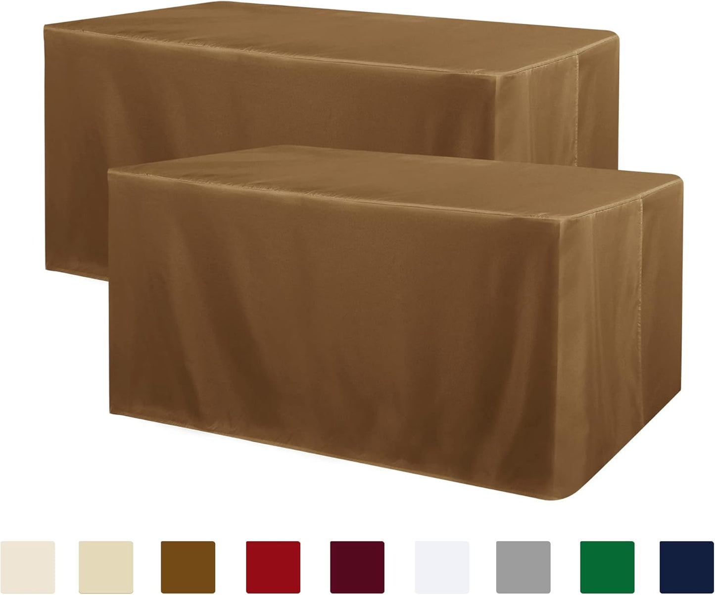 Obstal Black Tablecloth Fitted for 6ft Rectangle Table - Water Resistant Polyester Table Cover for Indoor/Outdoor Use, 72x30 inches