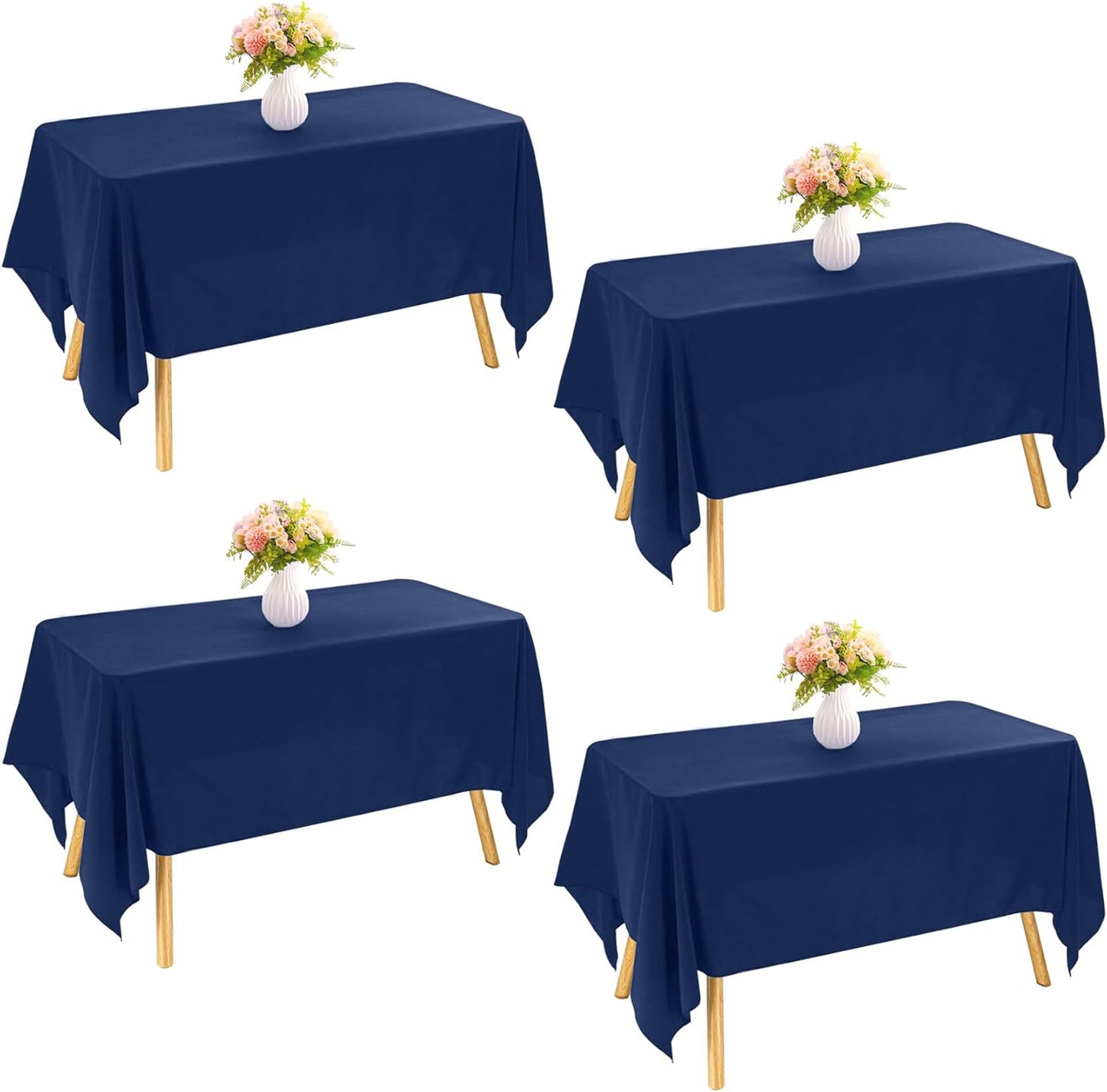 4 Pack Rectangle Tablecloth 60x102 Inch Pink Washable Polyester Table Cover for Wedding Dining Table Buffet Parties Banquet Decoration(Pink)