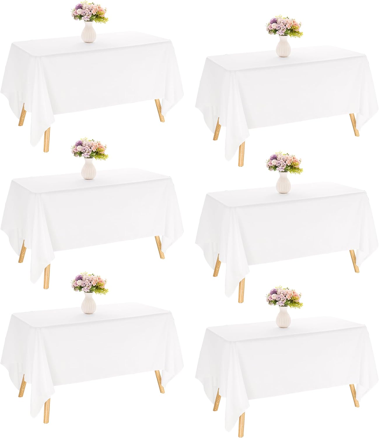 4 Pack Rectangle Tablecloth 60x102 Inch Pink Washable Polyester Table Cover for Wedding Dining Table Buffet Parties Banquet Decoration(Pink)
