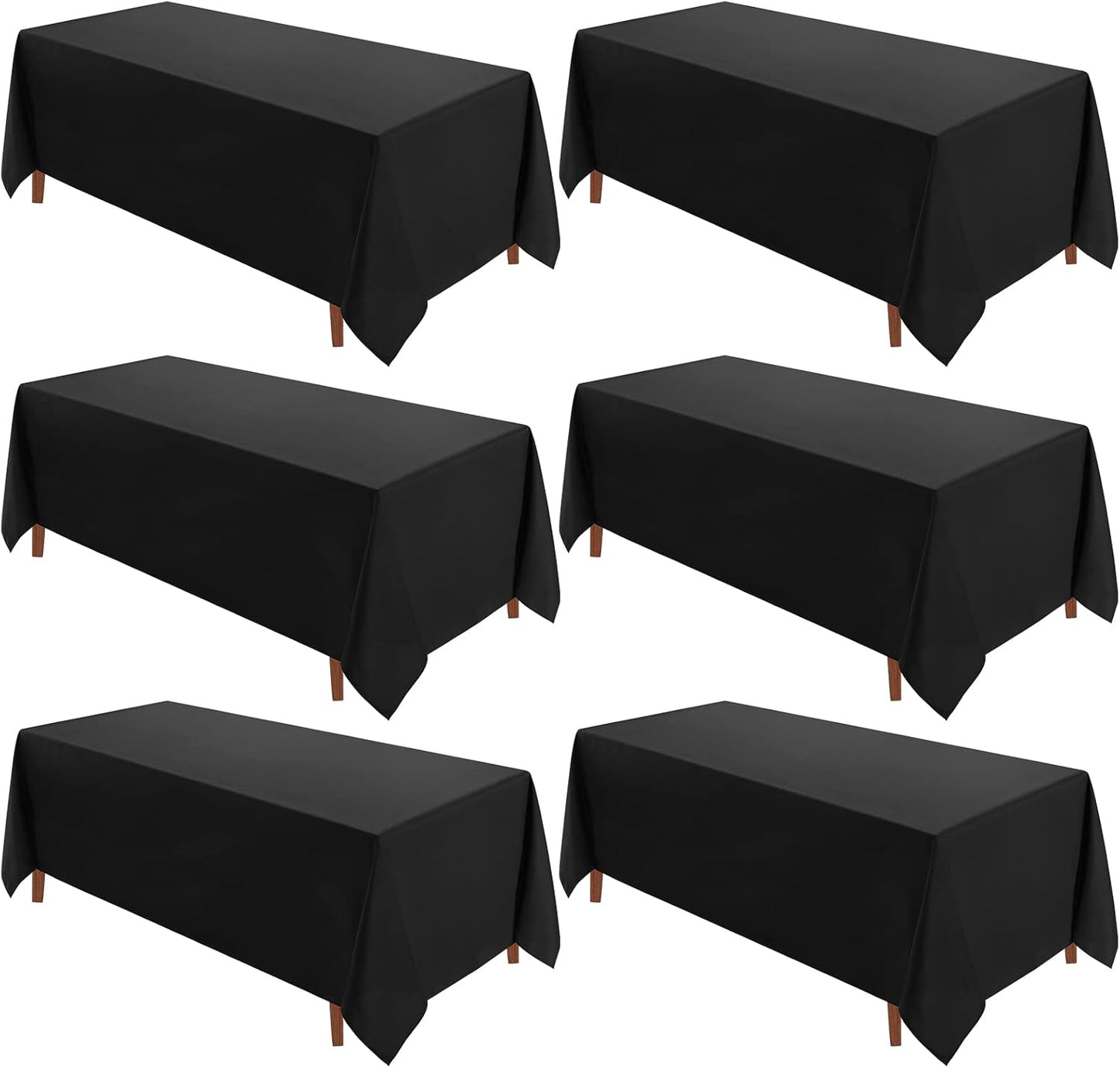 VidaFete Square Tablecloth 2 Pack 52 x 52 Inch Tablecloths Stain Wrinkle Resistant Polyester Dining Table Cover for Kitchen Dinning Party Wedding Rectangular Tabletop Buffet Decoration(Black)