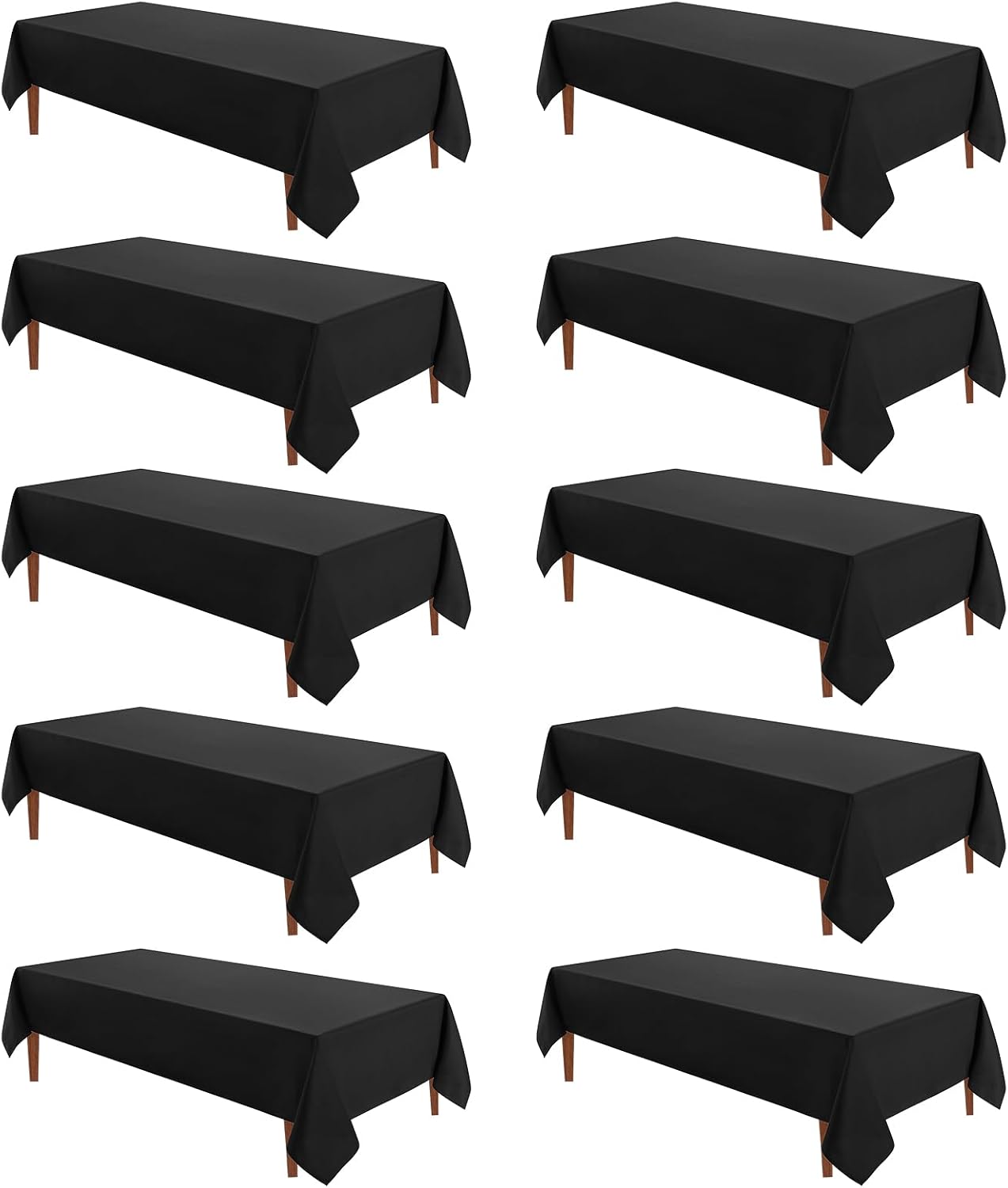VidaFete Square Tablecloth 2 Pack 52 x 52 Inch Tablecloths Stain Wrinkle Resistant Polyester Dining Table Cover for Kitchen Dinning Party Wedding Rectangular Tabletop Buffet Decoration(Black)