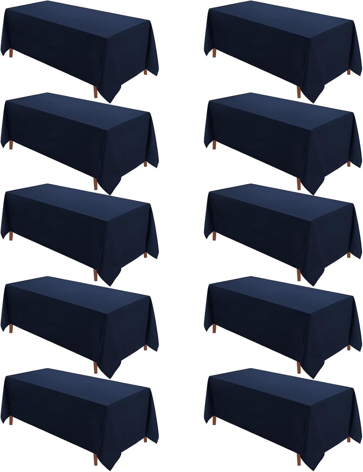 VidaFete Square Tablecloth 2 Pack 52 x 52 Inch Tablecloths Stain Wrinkle Resistant Polyester Dining Table Cover for Kitchen Dinning Party Wedding Rectangular Tabletop Buffet Decoration(Black)