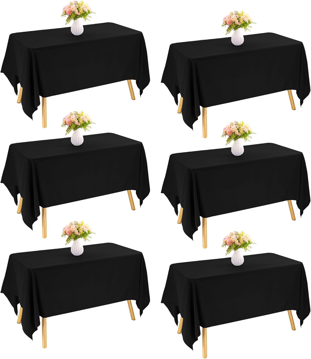 4 Pack Rectangle Tablecloth 60x102 Inch Pink Washable Polyester Table Cover for Wedding Dining Table Buffet Parties Banquet Decoration(Pink)