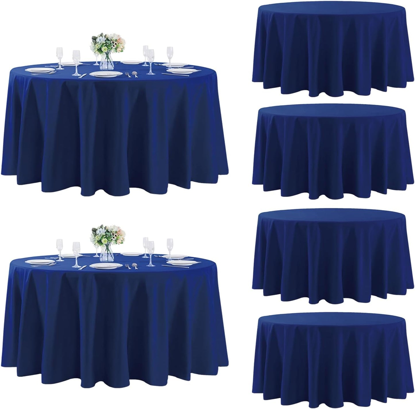 Fokitut 6 Pack Rectangle Tablecloth, 60x120 Inch, Stain Resistant and Wrinkle Polyester Table Cloth, Fabric Table Cover for Kitchen Dining, Wedding, Party, Holiday Dinner-White