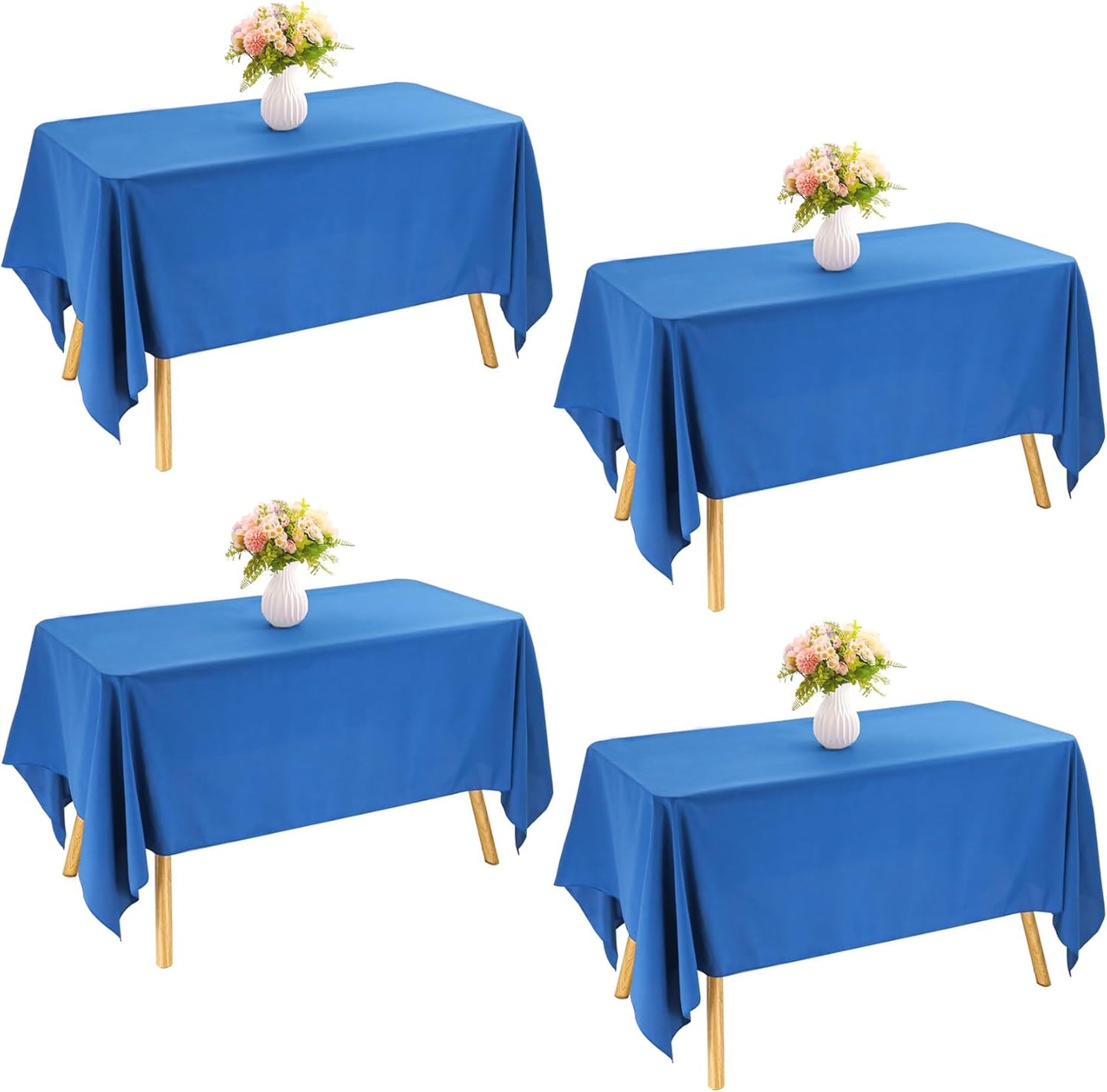4 Pack Rectangle Tablecloth 60x102 Inch Pink Washable Polyester Table Cover for Wedding Dining Table Buffet Parties Banquet Decoration(Pink)